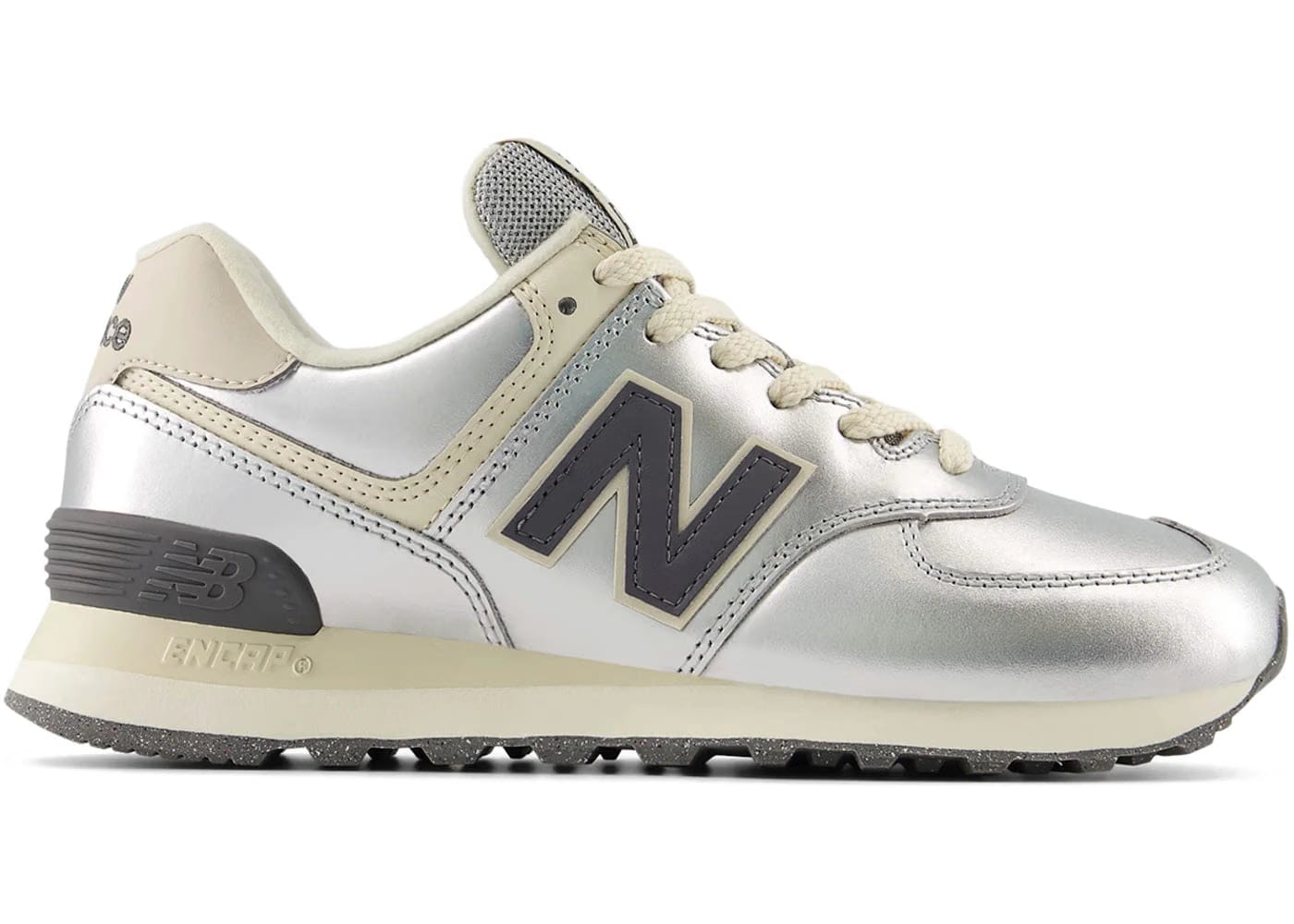 New Balance 574 Metallic Silver Artic Grey Womens