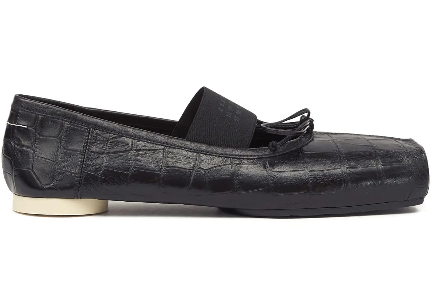 Maison Margiela Mm6 Ballet Flat Black Croc Print Womens