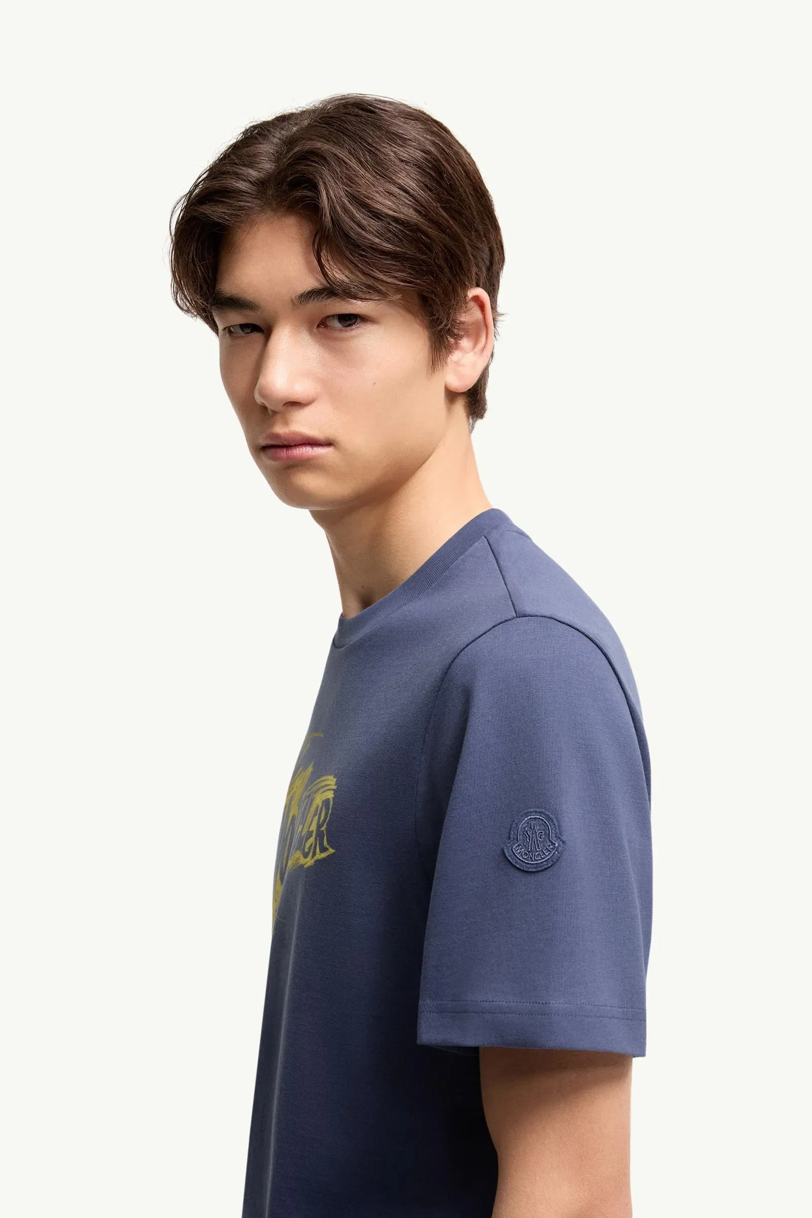Moncler Sketch Logo Cotton T-Shirt Cobalt Blue Cobalt Blue