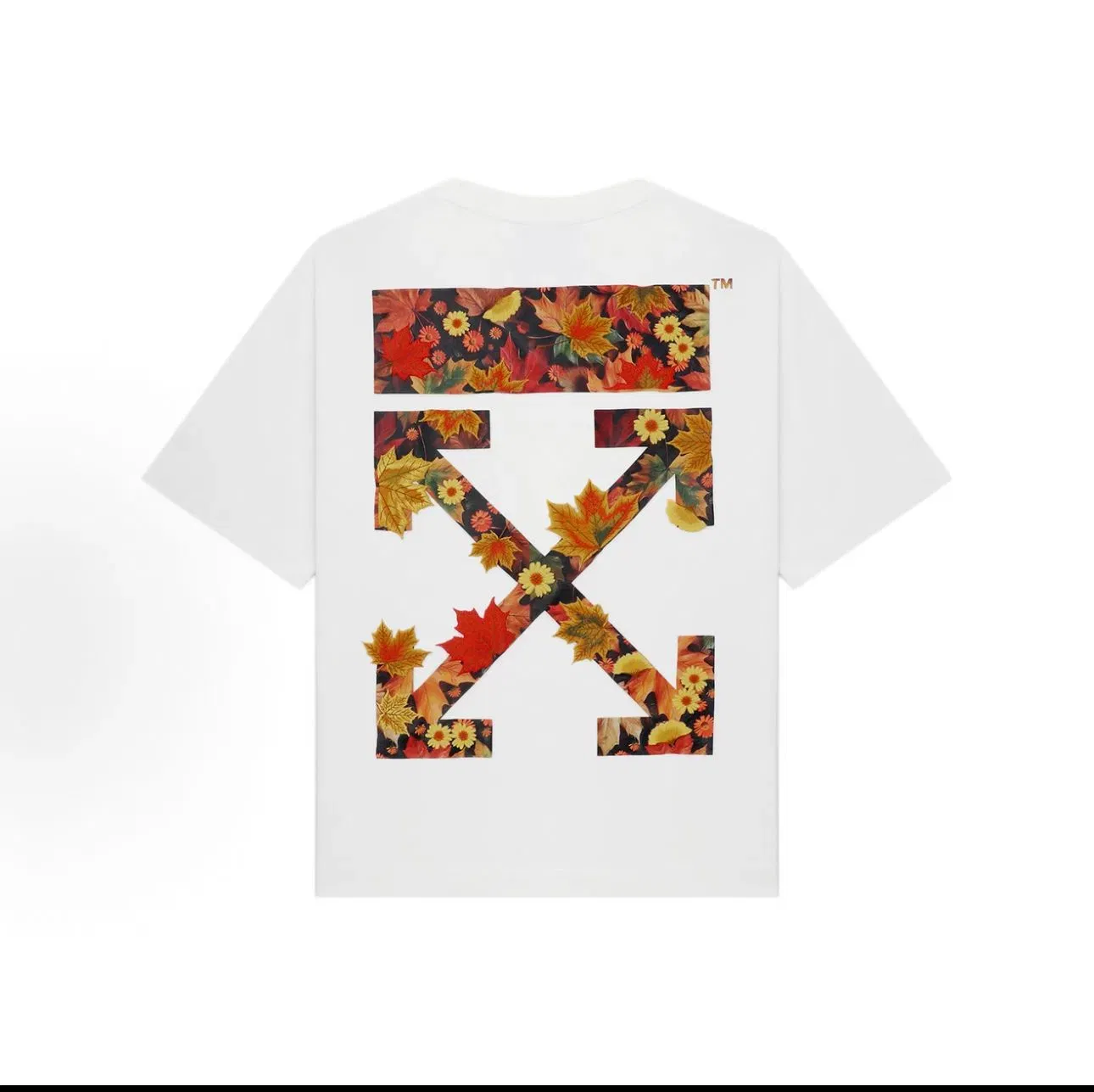 OFF-WHITE Four Seasons Series 3D Three- Dimensional High-end Fallen Maple Leaf Flower Arrow tee