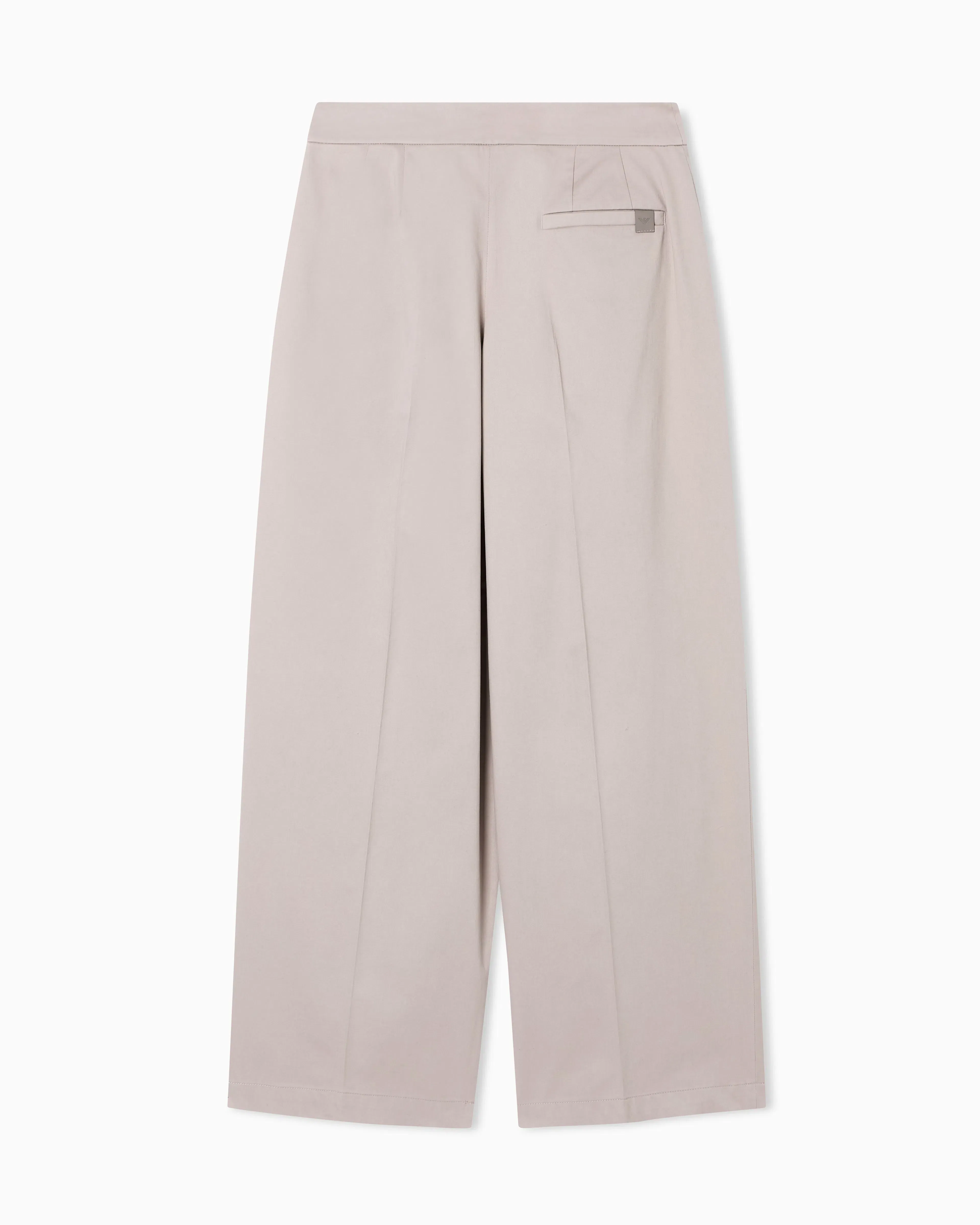 Emporio Armani Brushed cotton trousers with pleats