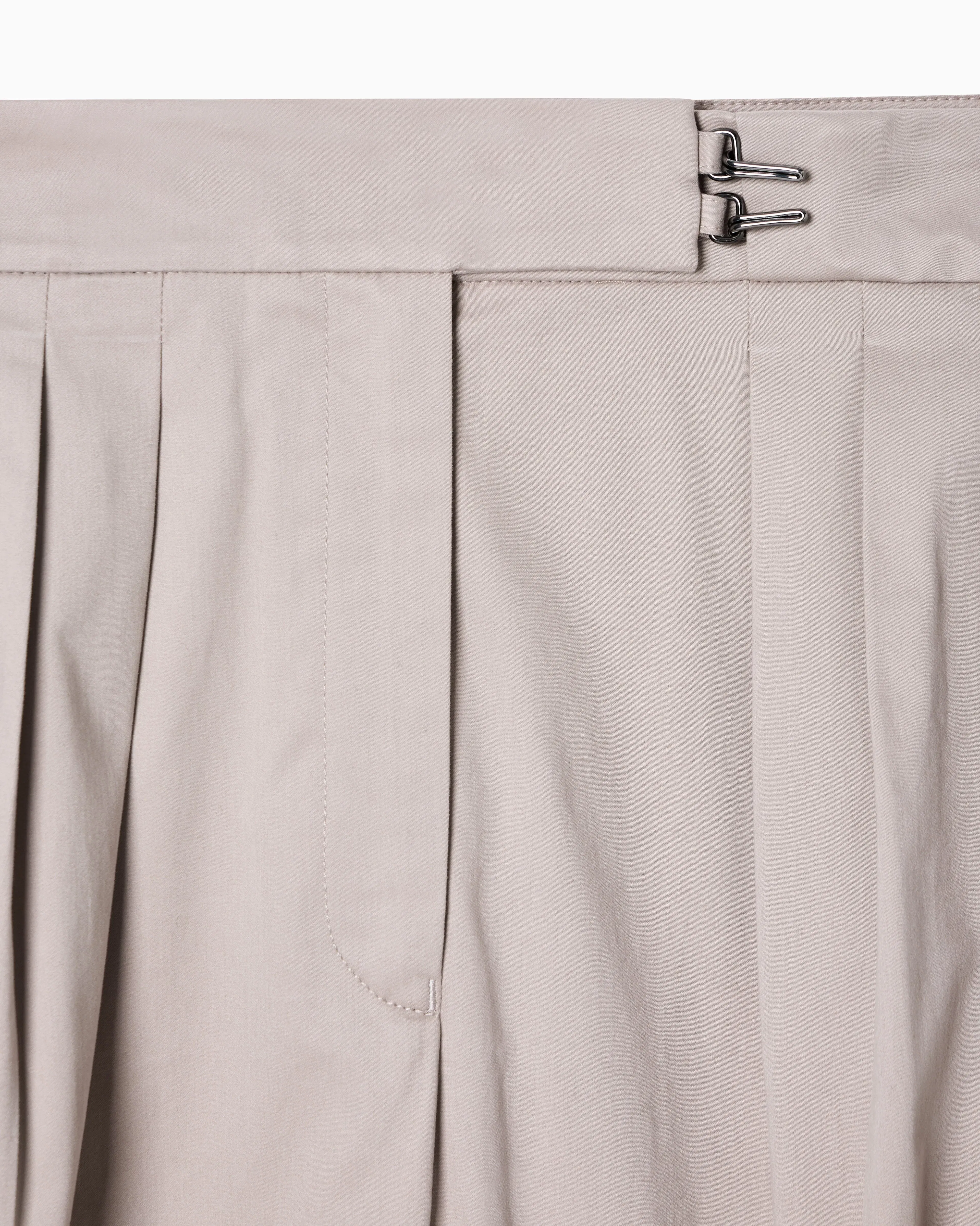Emporio Armani Brushed cotton trousers with pleats