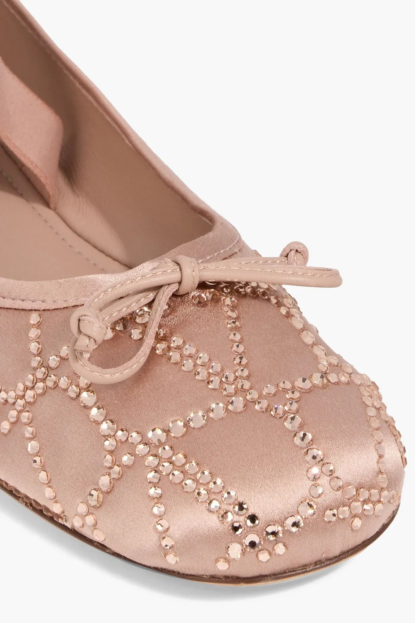 Valentino Garavani Toile Iconographe Crystal-Embellished Satin Ballet Flats Blush Women's