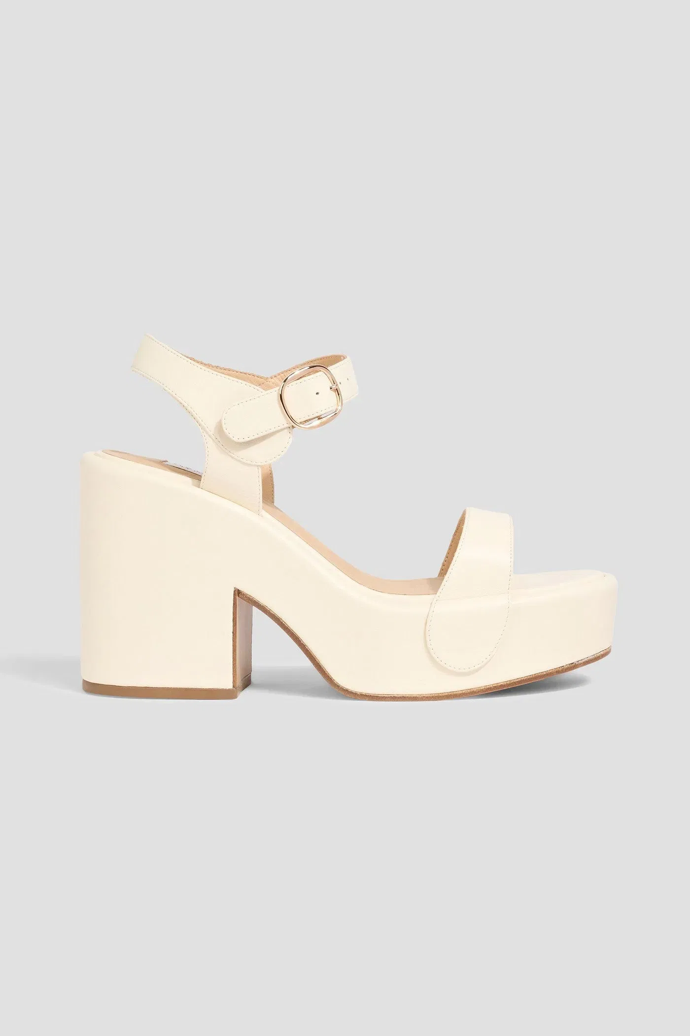 Gabriela Hearst Iris Leather Platform Sandals Ivory Women's