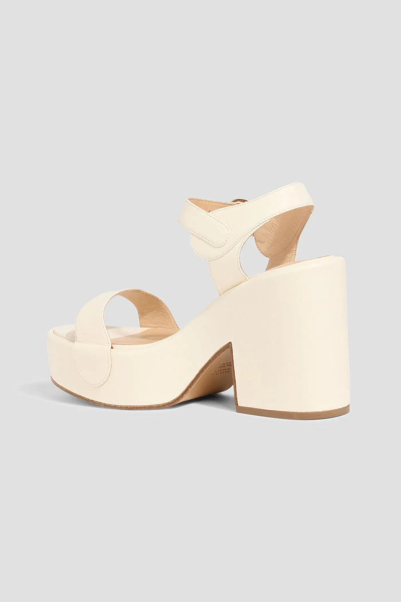 Gabriela Hearst Iris Leather Platform Sandals Ivory Women's