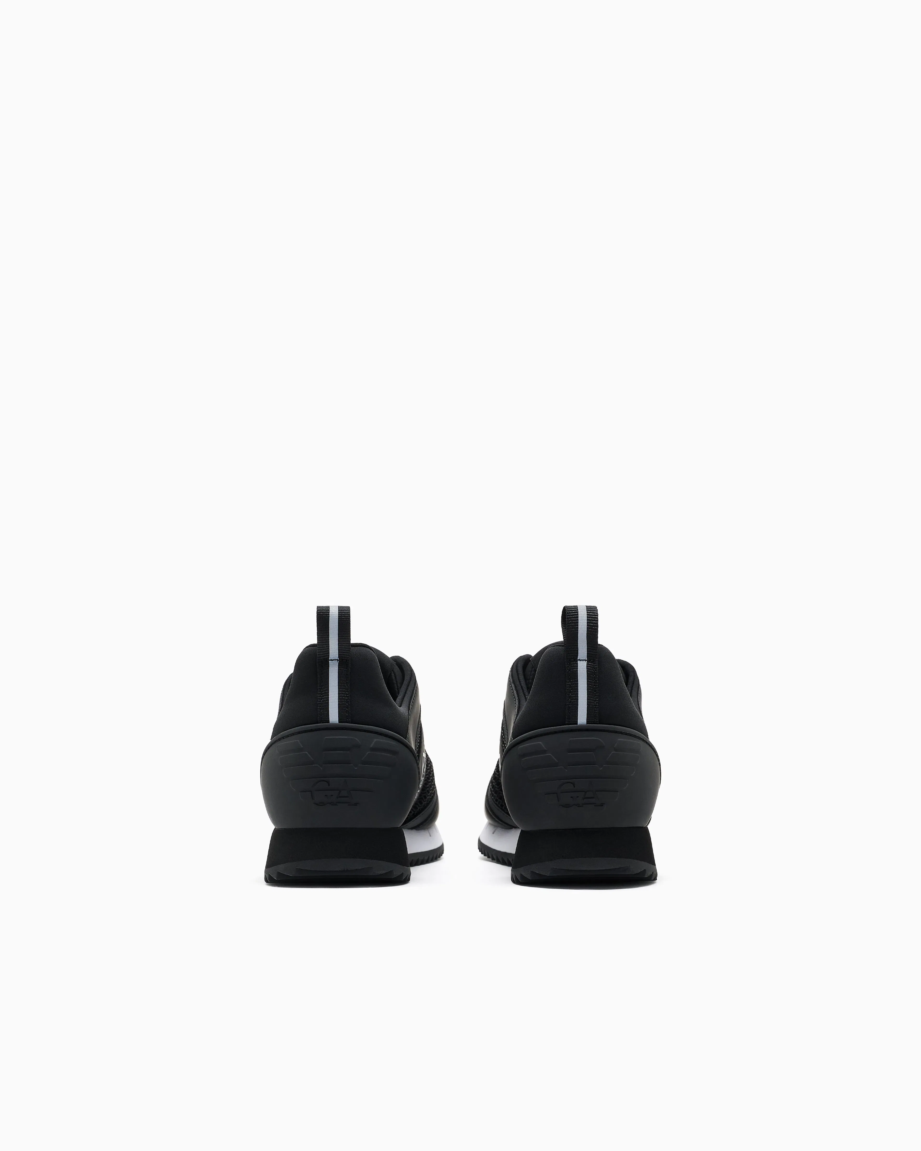 Ea7 Sneaker Black And White In Mesh With Rubber Sole Black