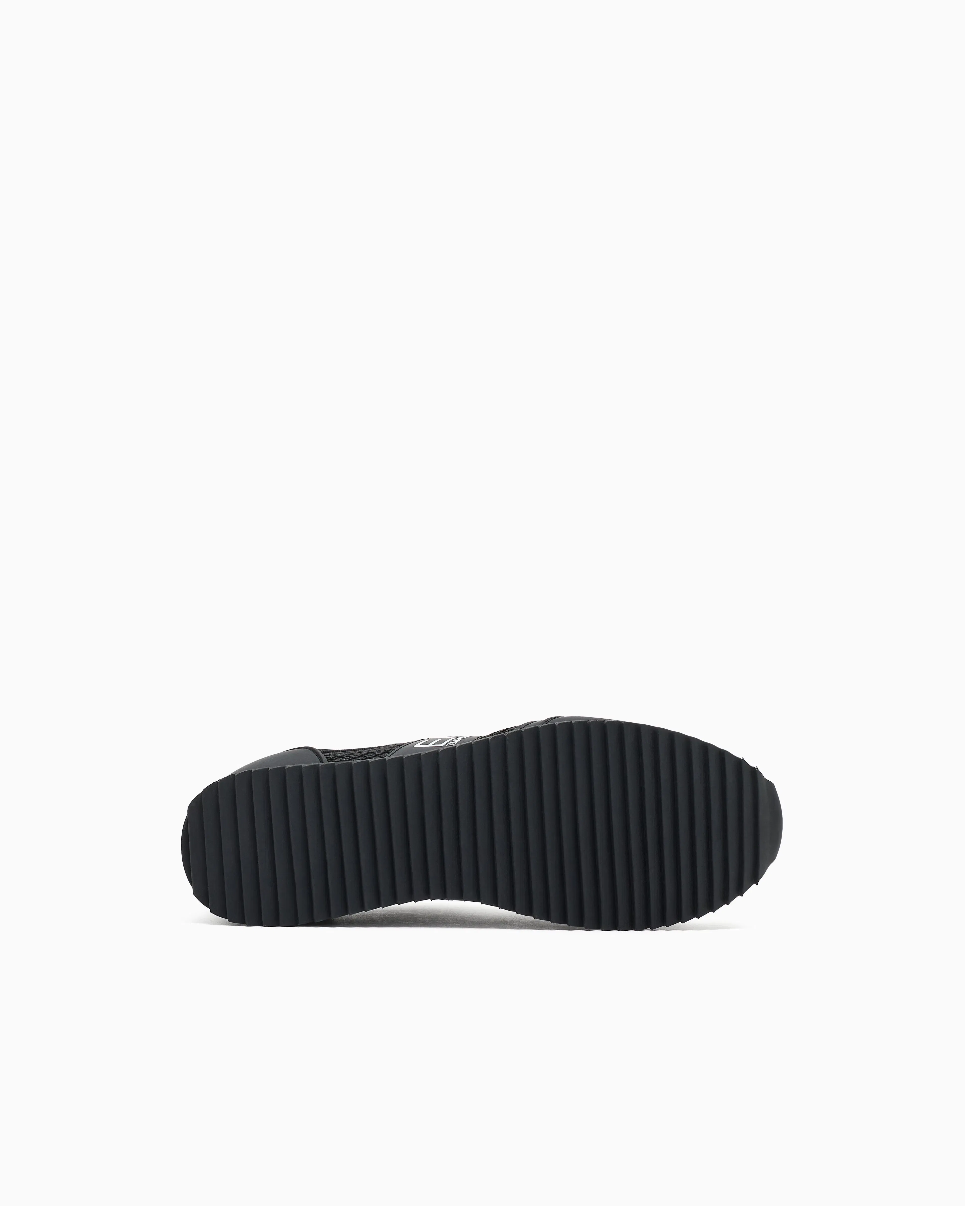 Ea7 Sneaker Black And White In Mesh With Rubber Sole Black