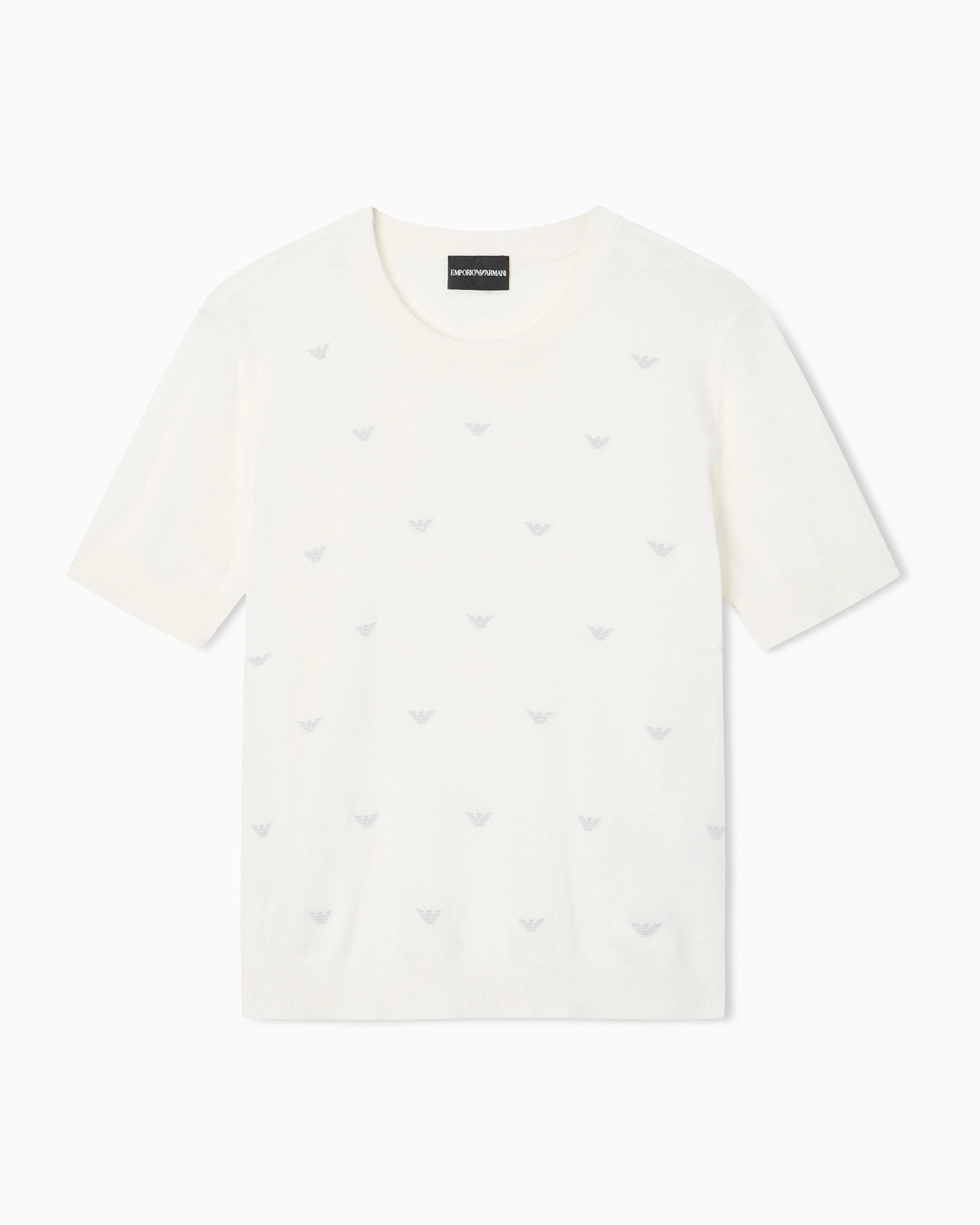 Emporio Armani Jumper with all-over micro eagle embroidery