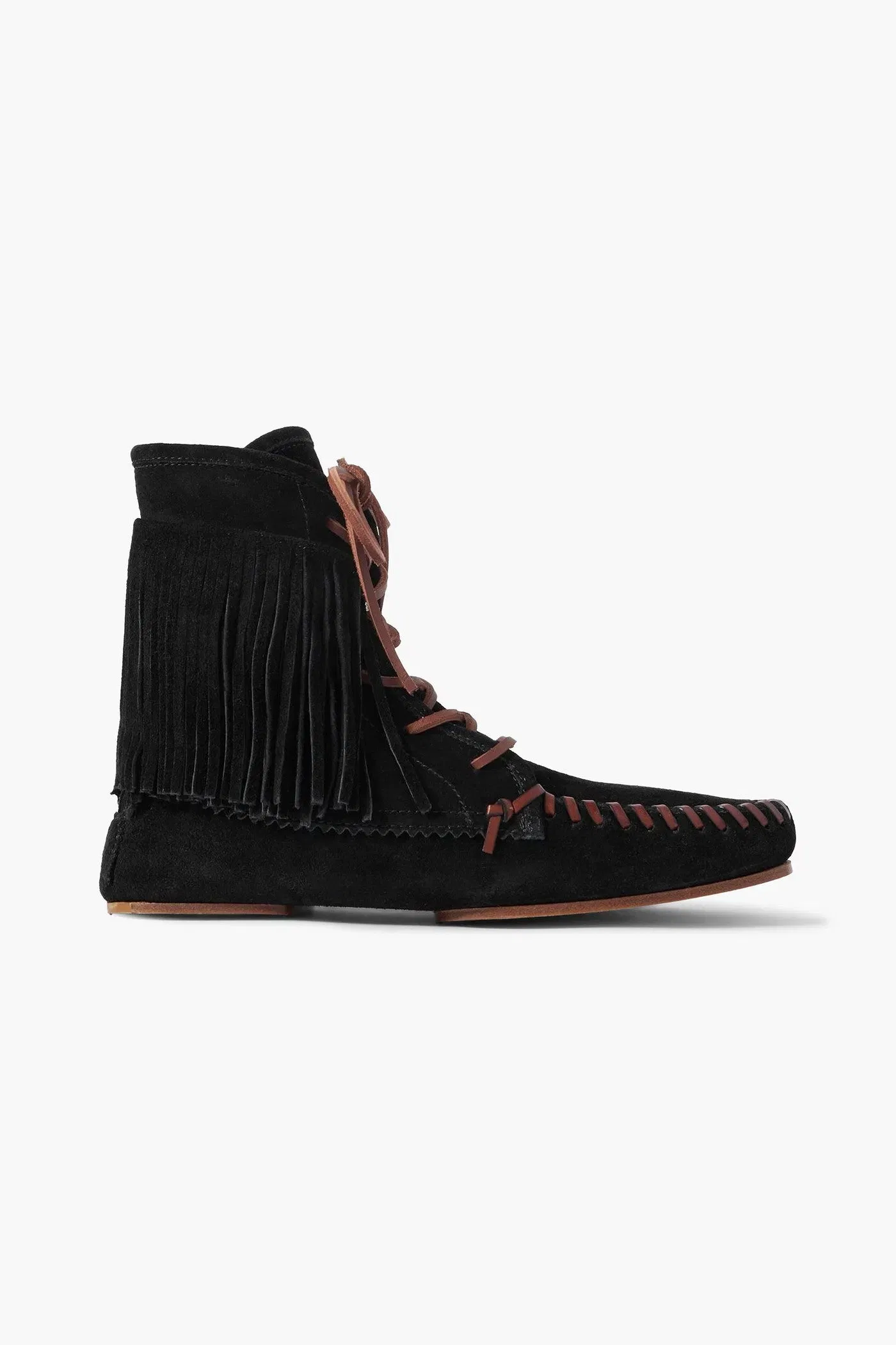Paris Texas Indiana Fringed Suede Ankle Boots Black Women's