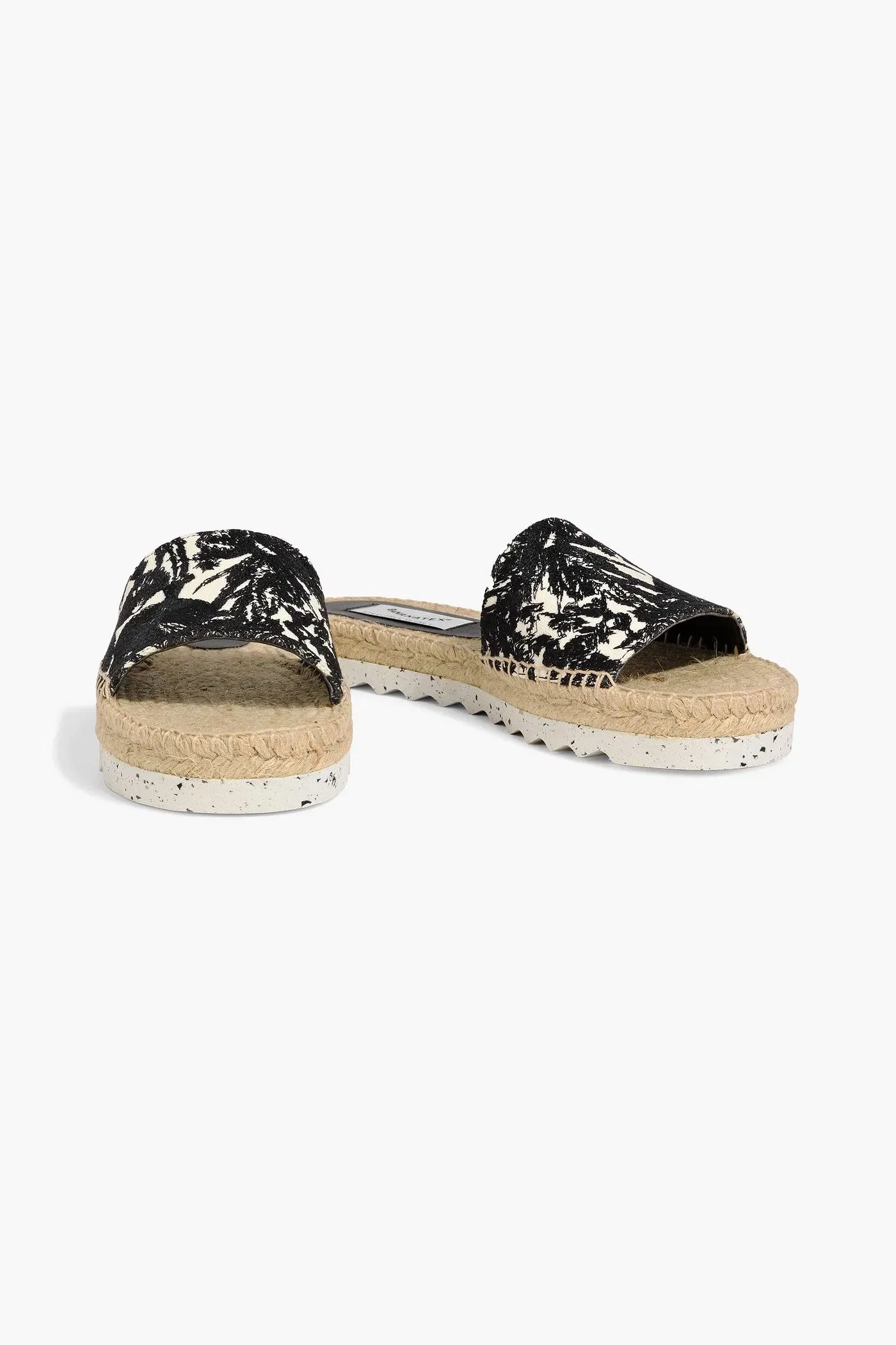 Stella Mccartney Fanana Embroidered Canvas Espadrille Slides Black Women's