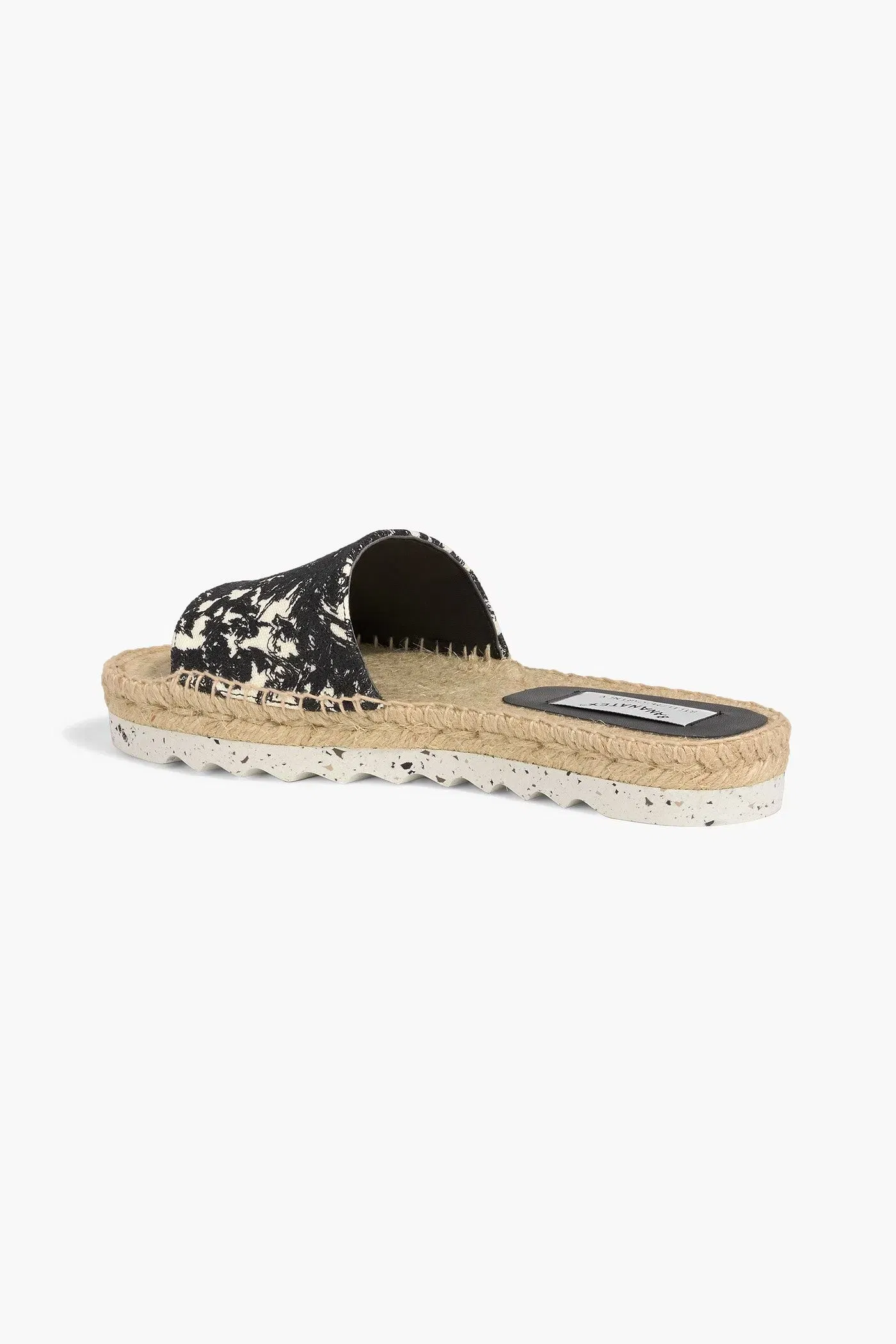 Stella Mccartney Fanana Embroidered Canvas Espadrille Slides Black Women's