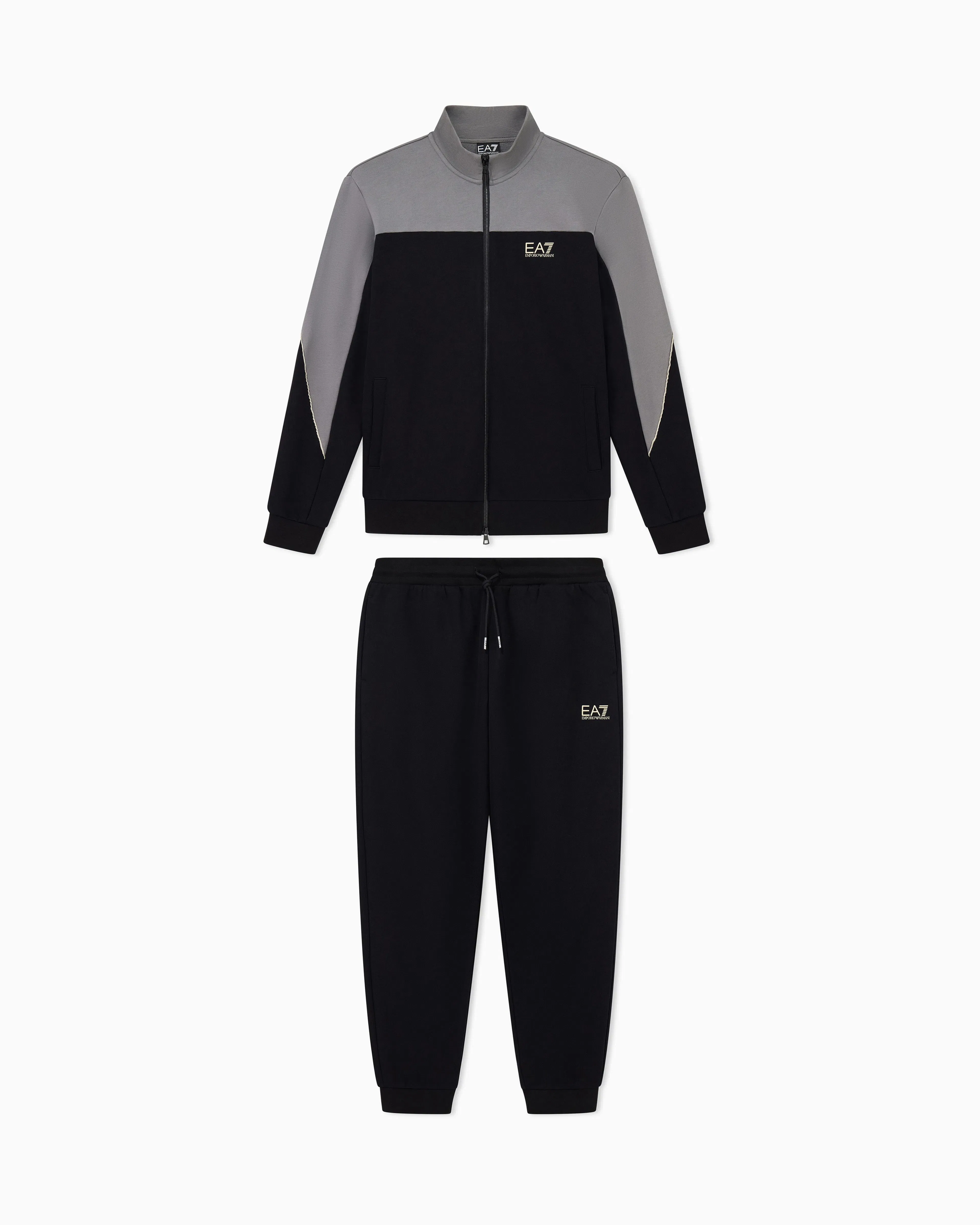 EA7 Tracksuit regular fit in cotton jersey with ribbed details