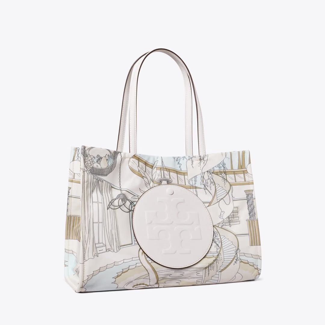 Tory Burch Small Ella Printed Tote The Pool Beige