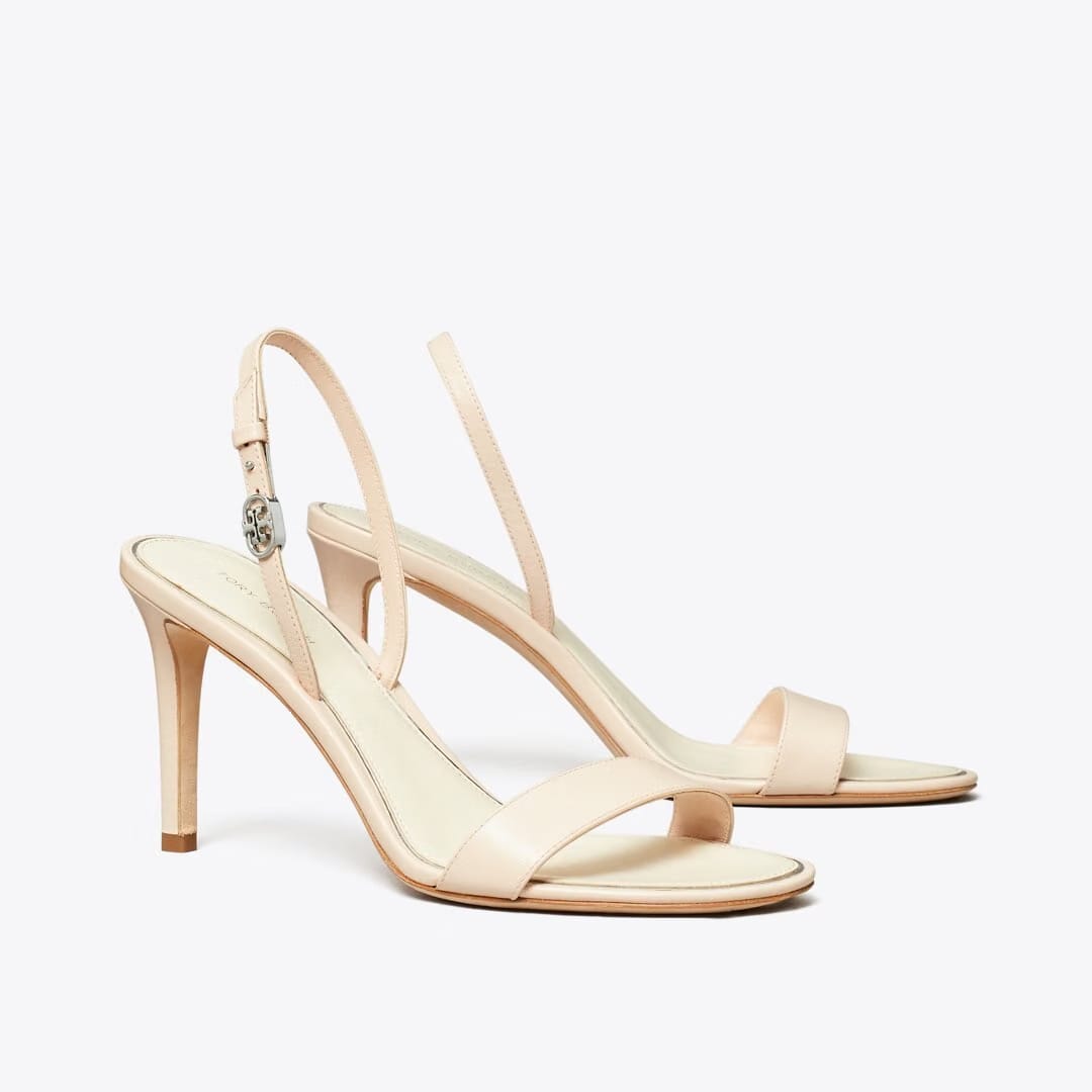 Tory Burch Double T Buckle Heel Sandal SOFT PINK