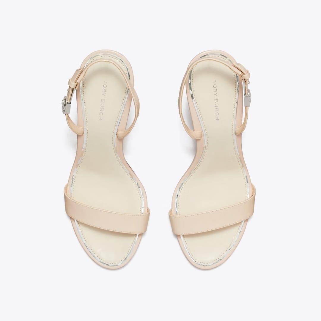Tory Burch Double T Buckle Heel Sandal SOFT PINK