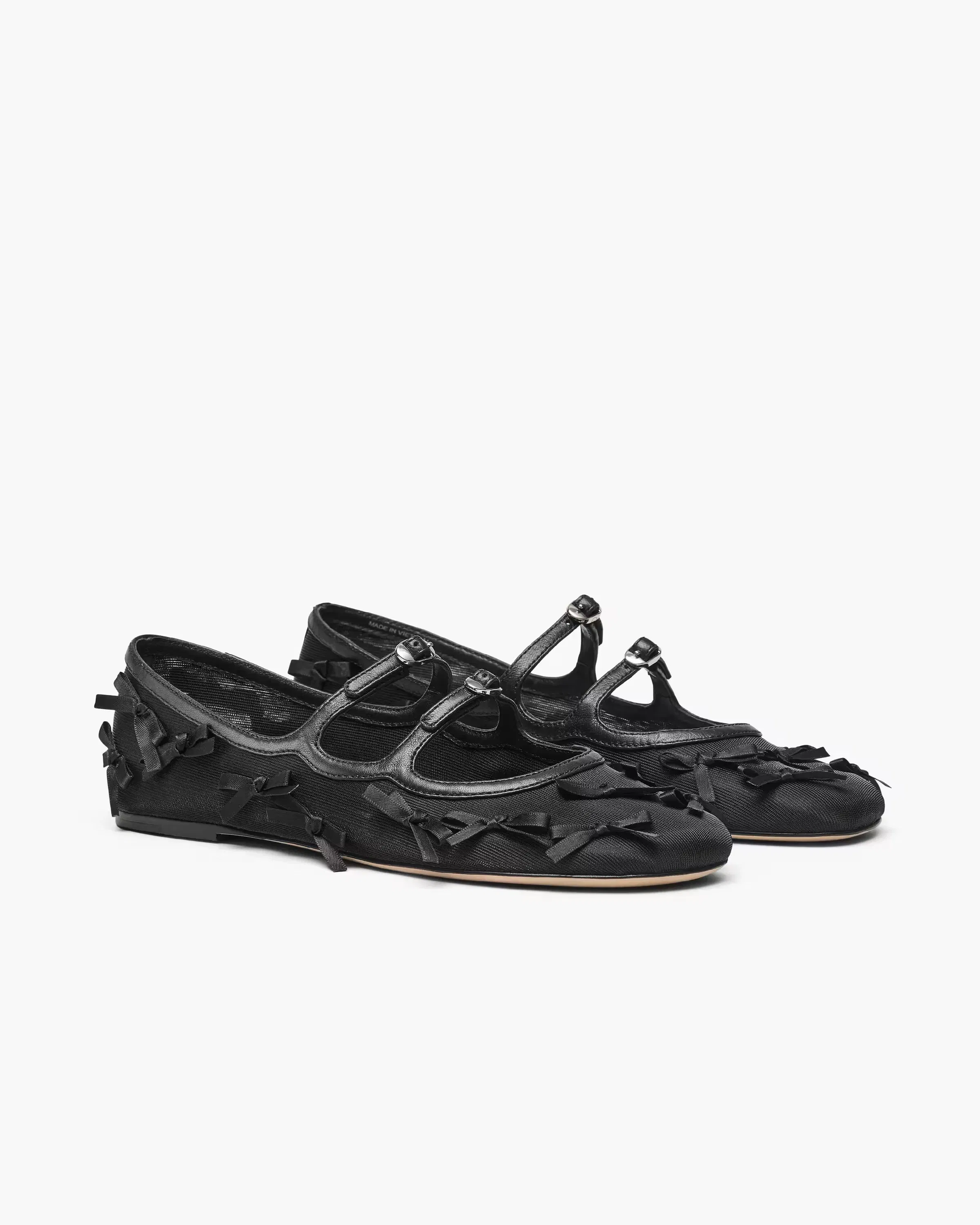 Marc Jacobs The Bow Mesh Kiki Ballerina Black
