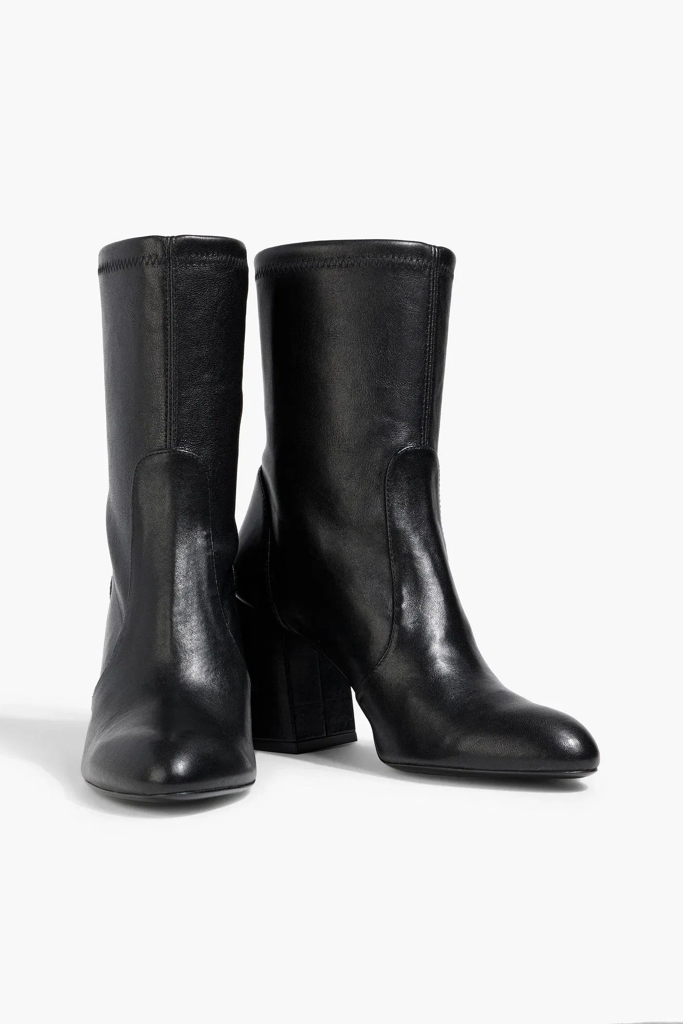 Stuart Weitzman Stretch-Leather Ankle Boots Black Women's