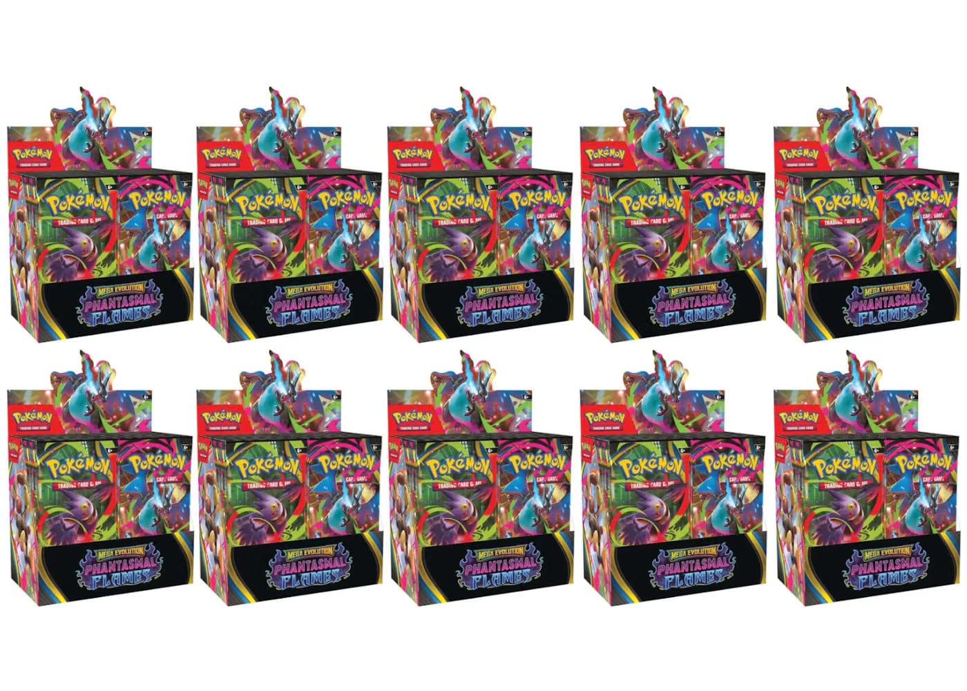 2025 Pokemon Mega Evolution Phantasmal Flames Booster Box 10X Lot