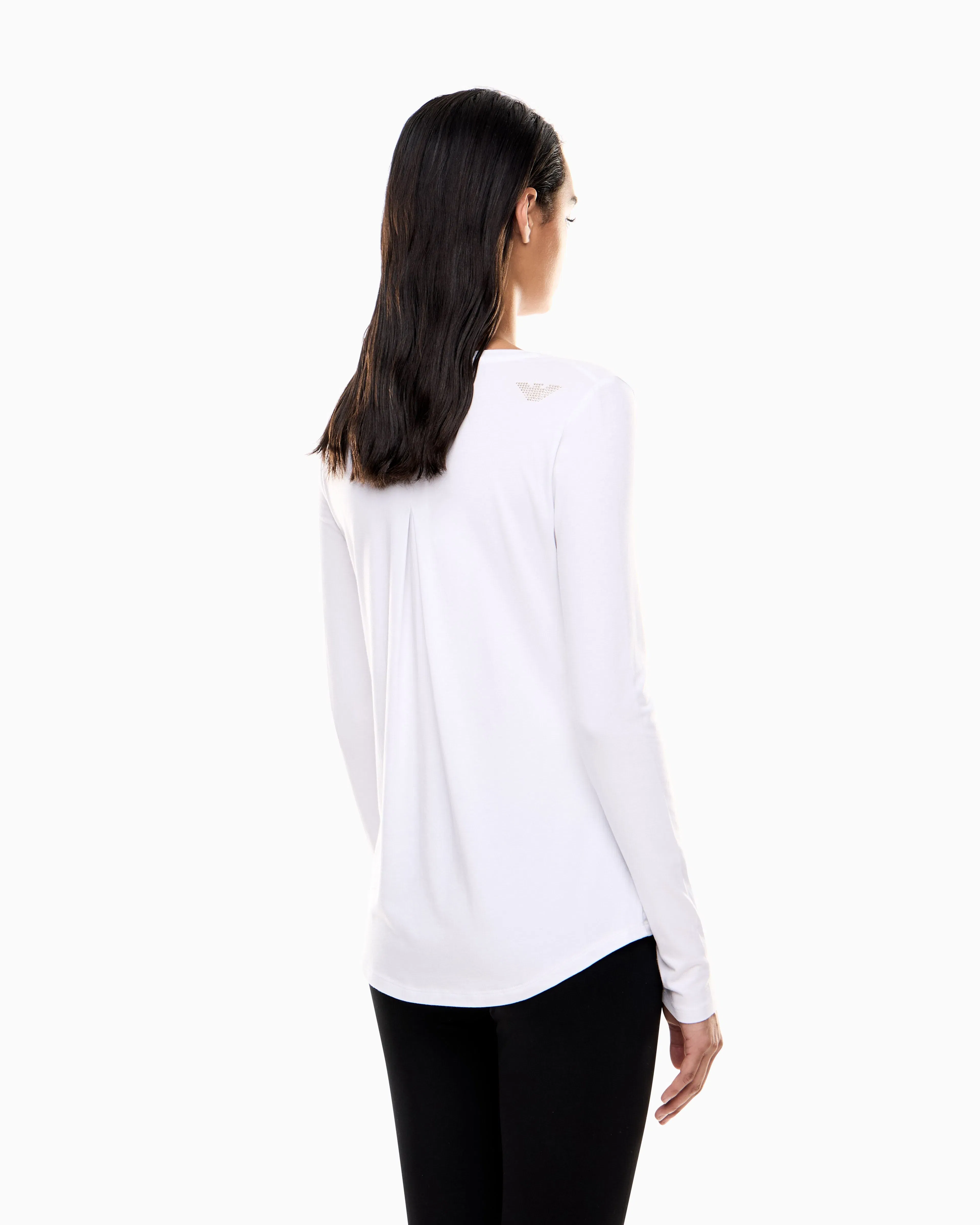 EA7 Stretch t-shirt with crew neck and long sleeves Evolution