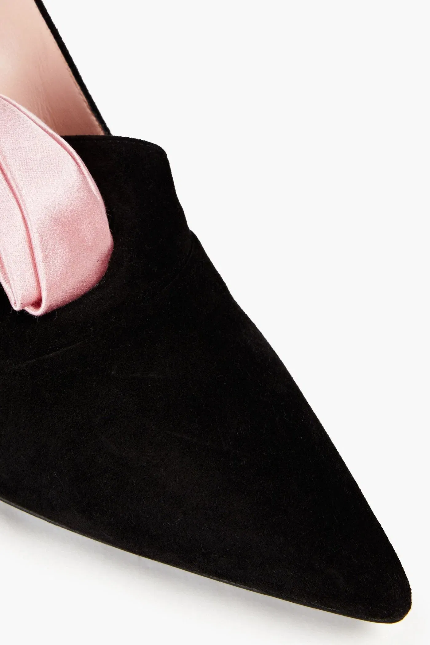 Roger Vivier Sin Rose 'n Roll Appliqud Suede Pumps Black Women's