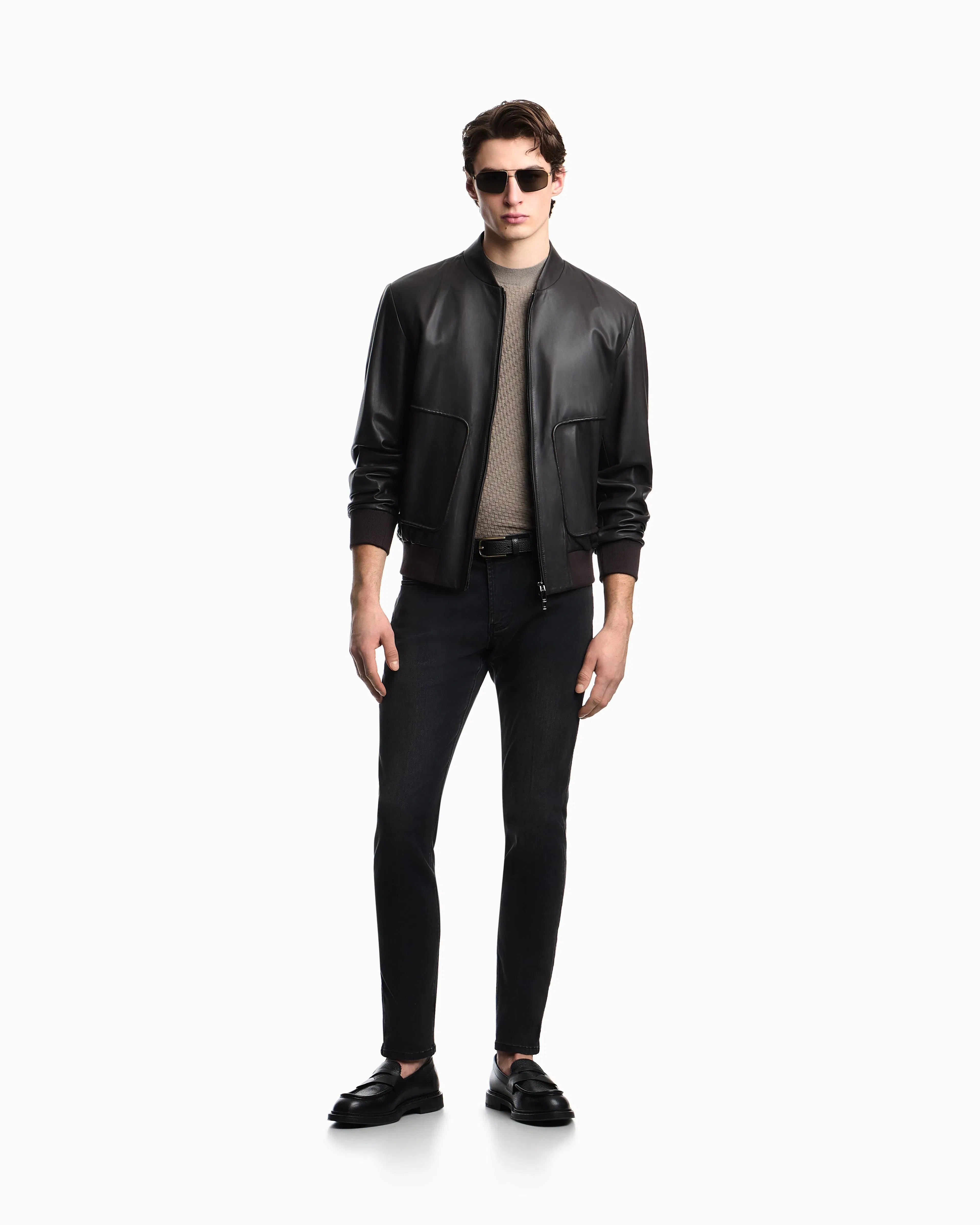 Emporio Armani Plonge nappa-leather blouson