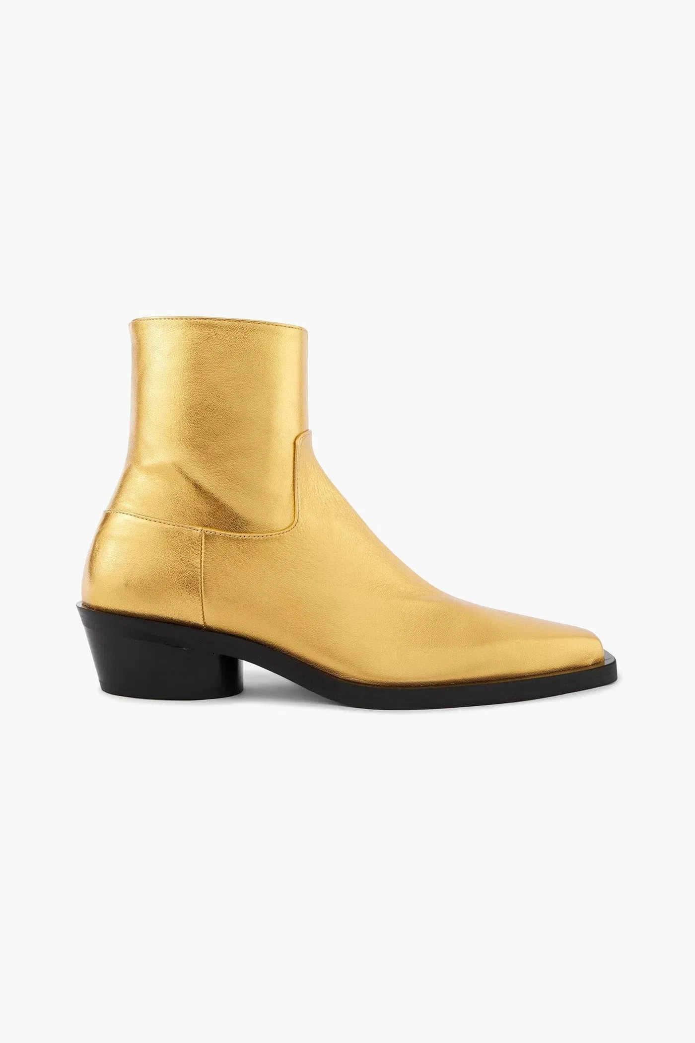 Proenza Schouler Bronco Metallic Leather Ankle Boots Gold Women's