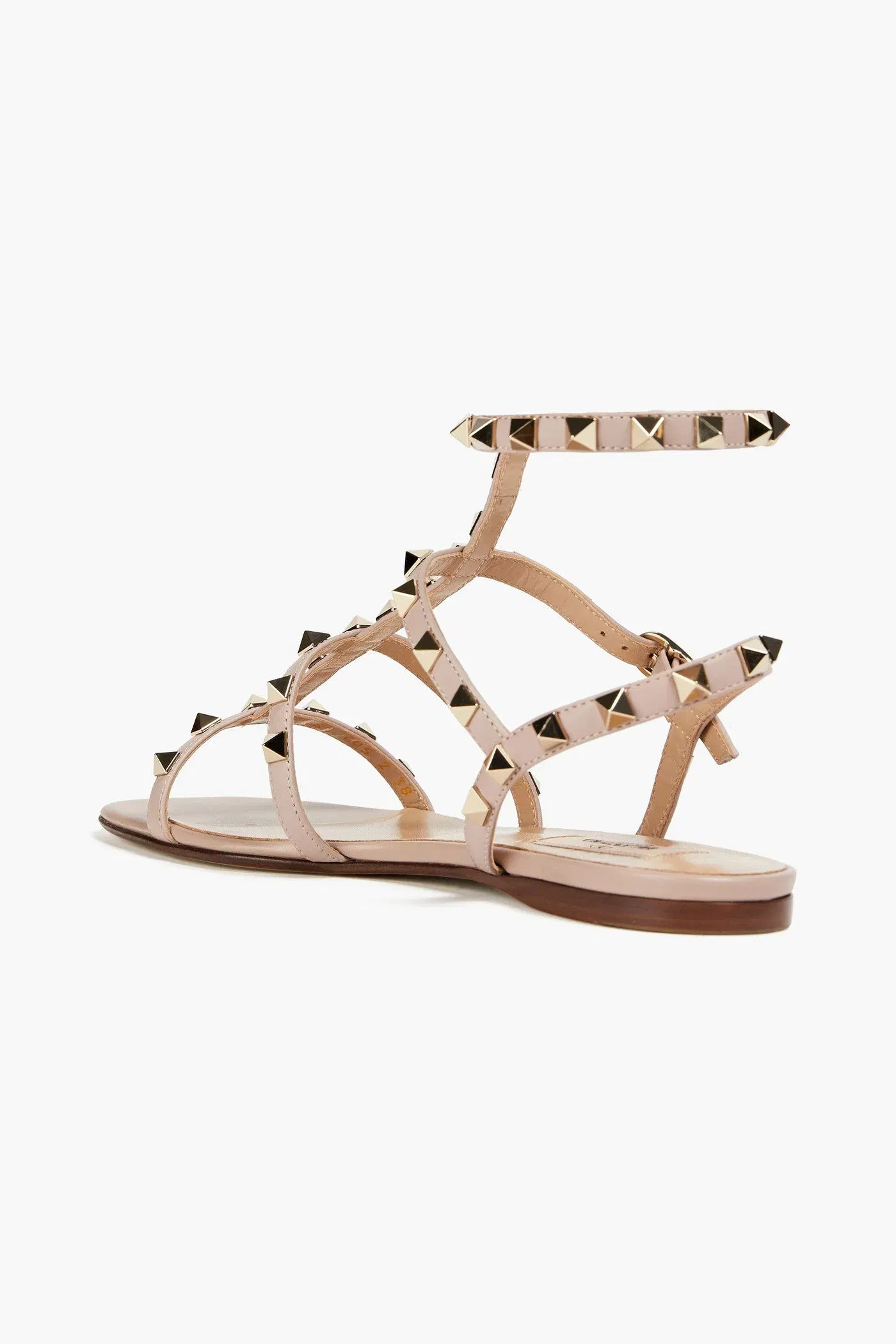 Valentino Garavani Rockstud Leather Sandals Neutral Women's