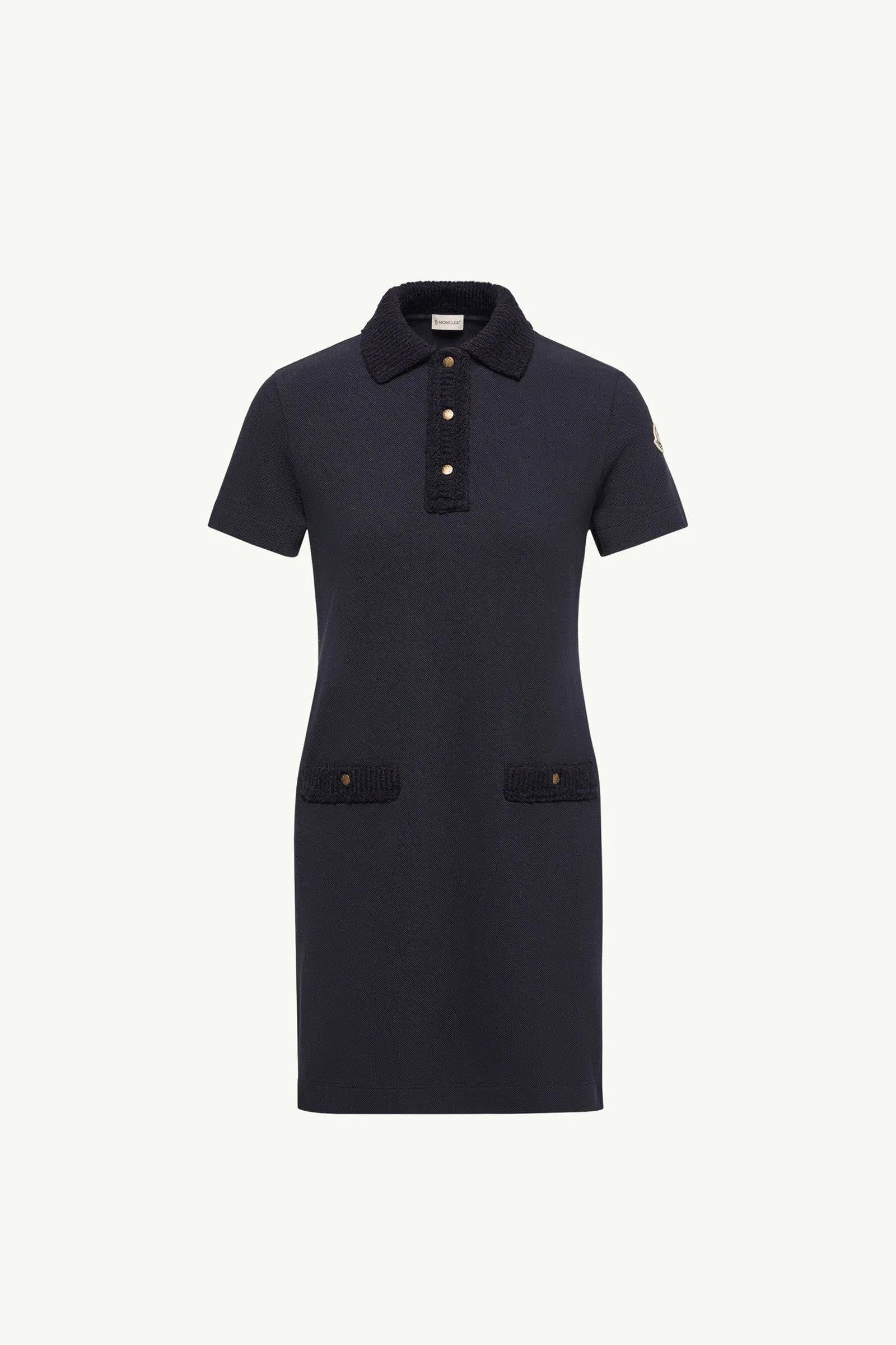 Moncler Cotton Piquet Polo Mini Dress Dark Blue Dark Blue