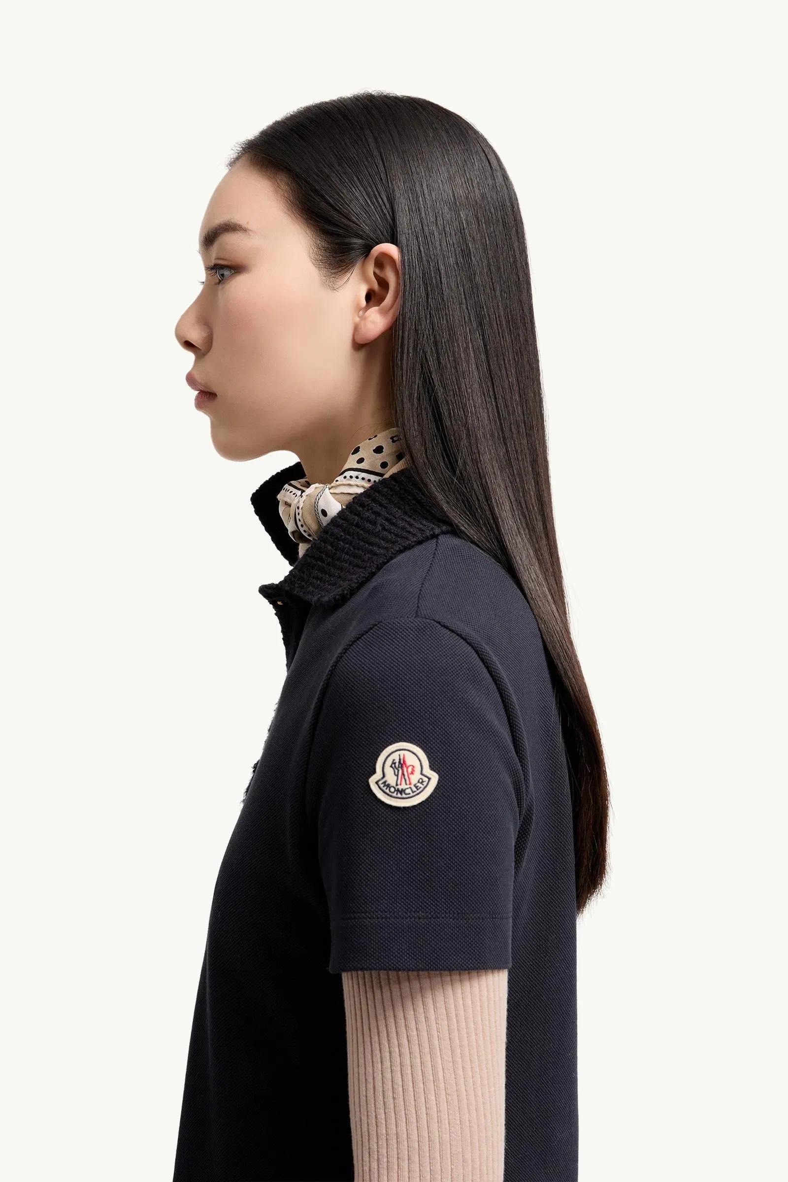 Moncler Cotton Piquet Polo Mini Dress Dark Blue Dark Blue