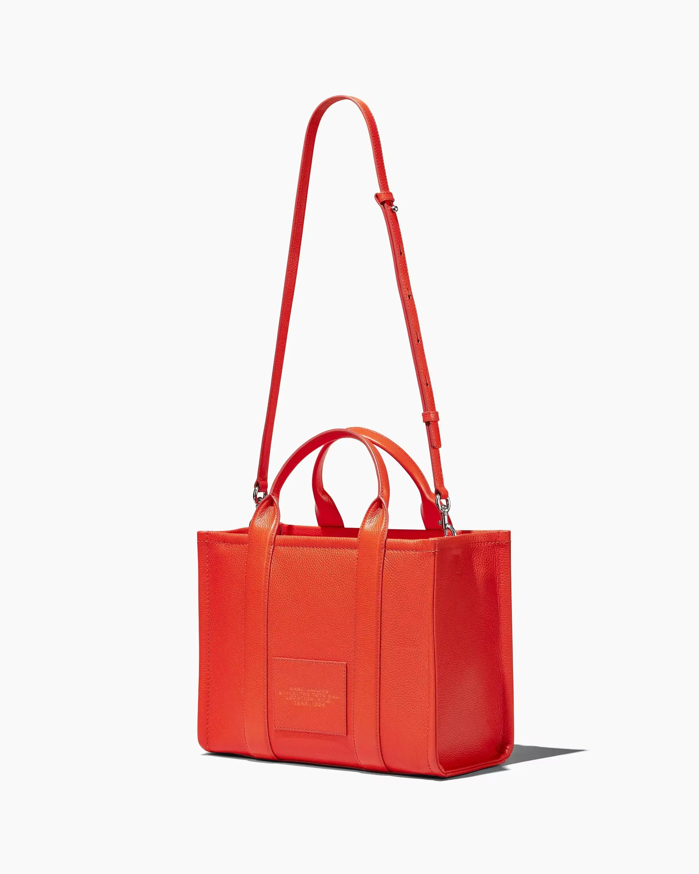 Marc Jacobs The Leather Medium Tote Bag Electric Orange