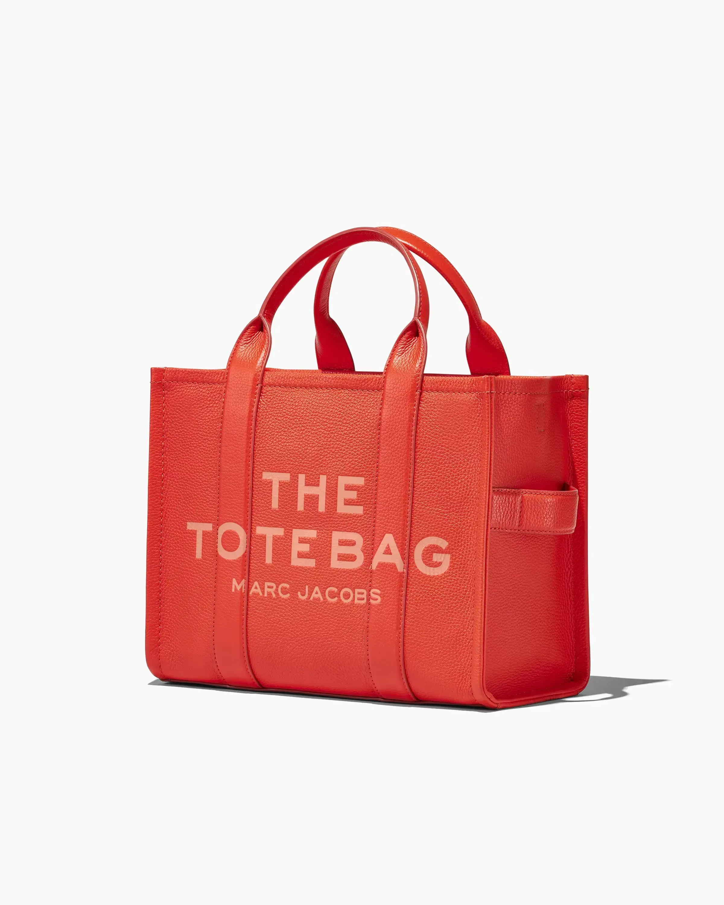 Marc Jacobs The Leather Medium Tote Bag Electric Orange