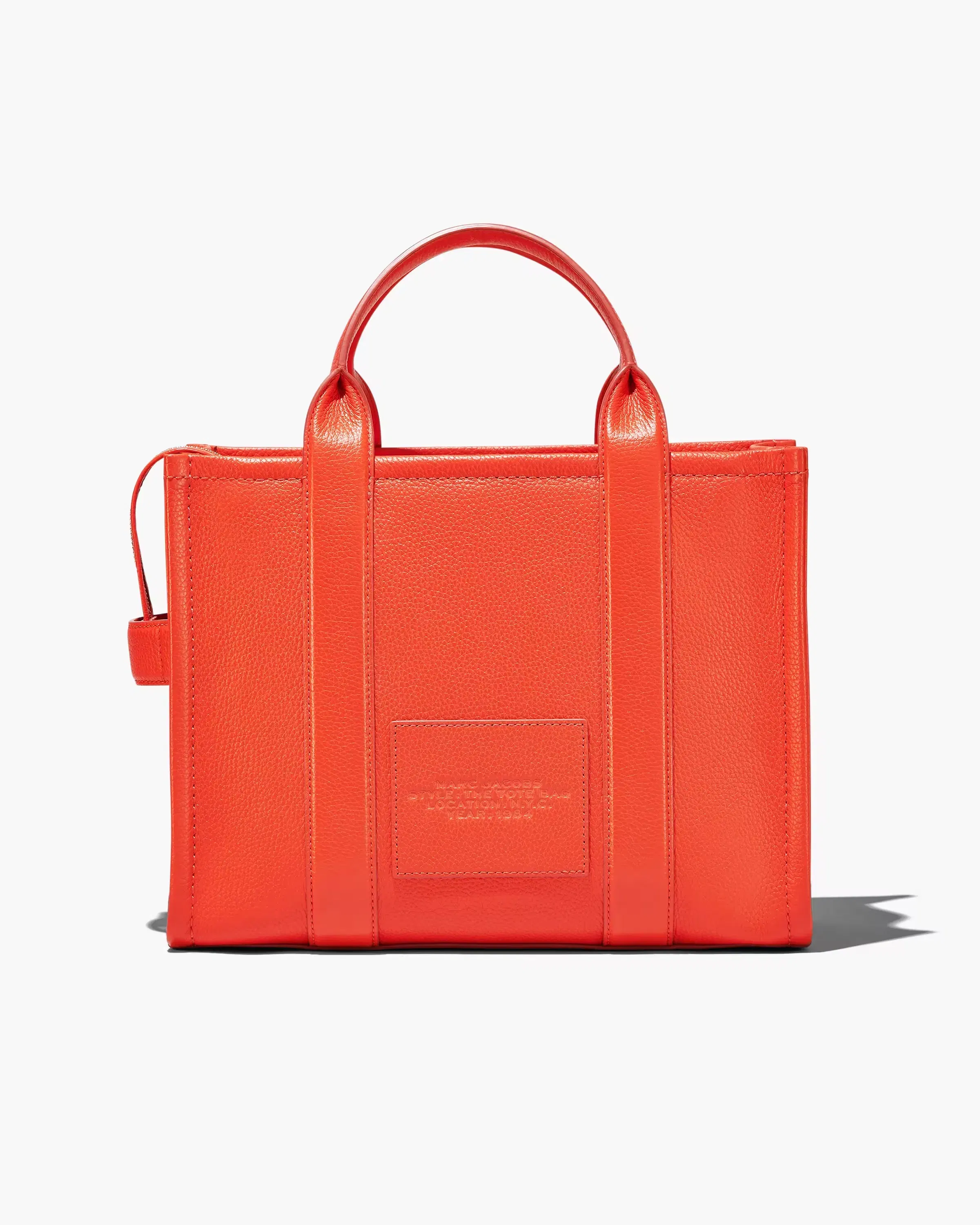 Marc Jacobs The Leather Medium Tote Bag Electric Orange