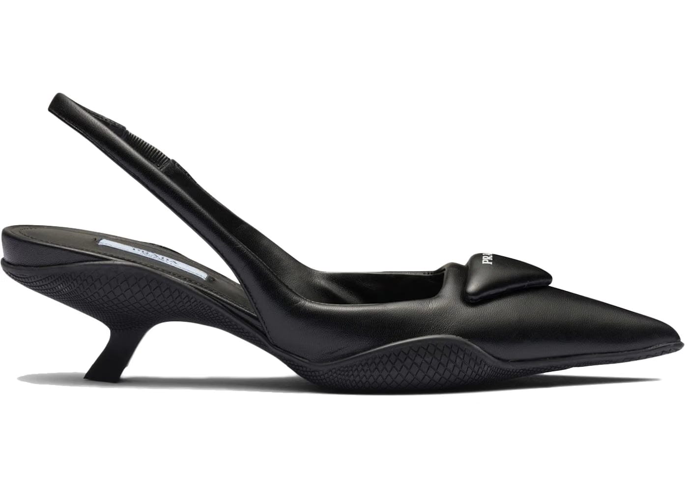 Prada Soft Padded Slingback Pumps Black Leather
