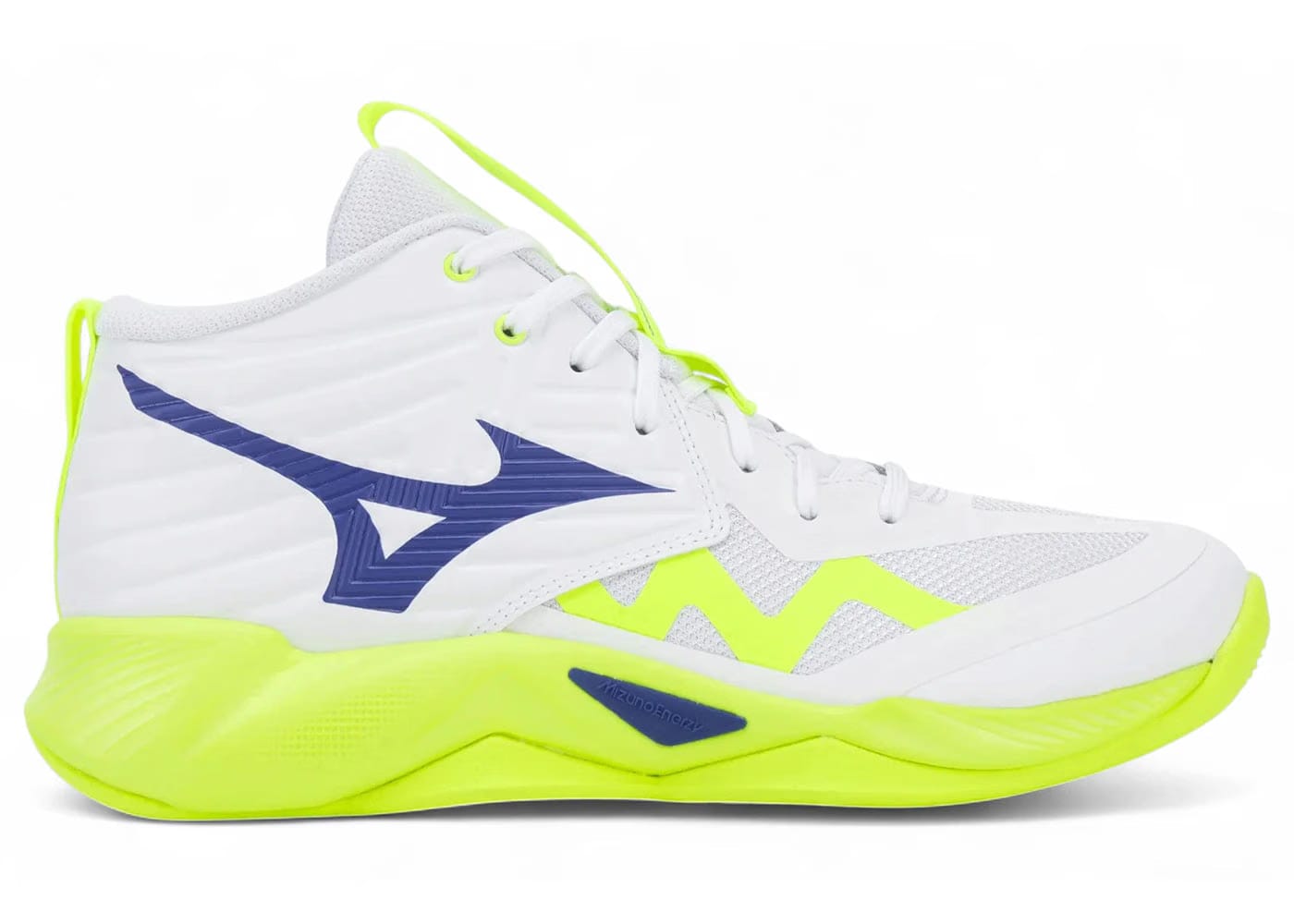 Mizuno Wave Momentum Pro Mid White Lightning Yellow Dazzling Blue