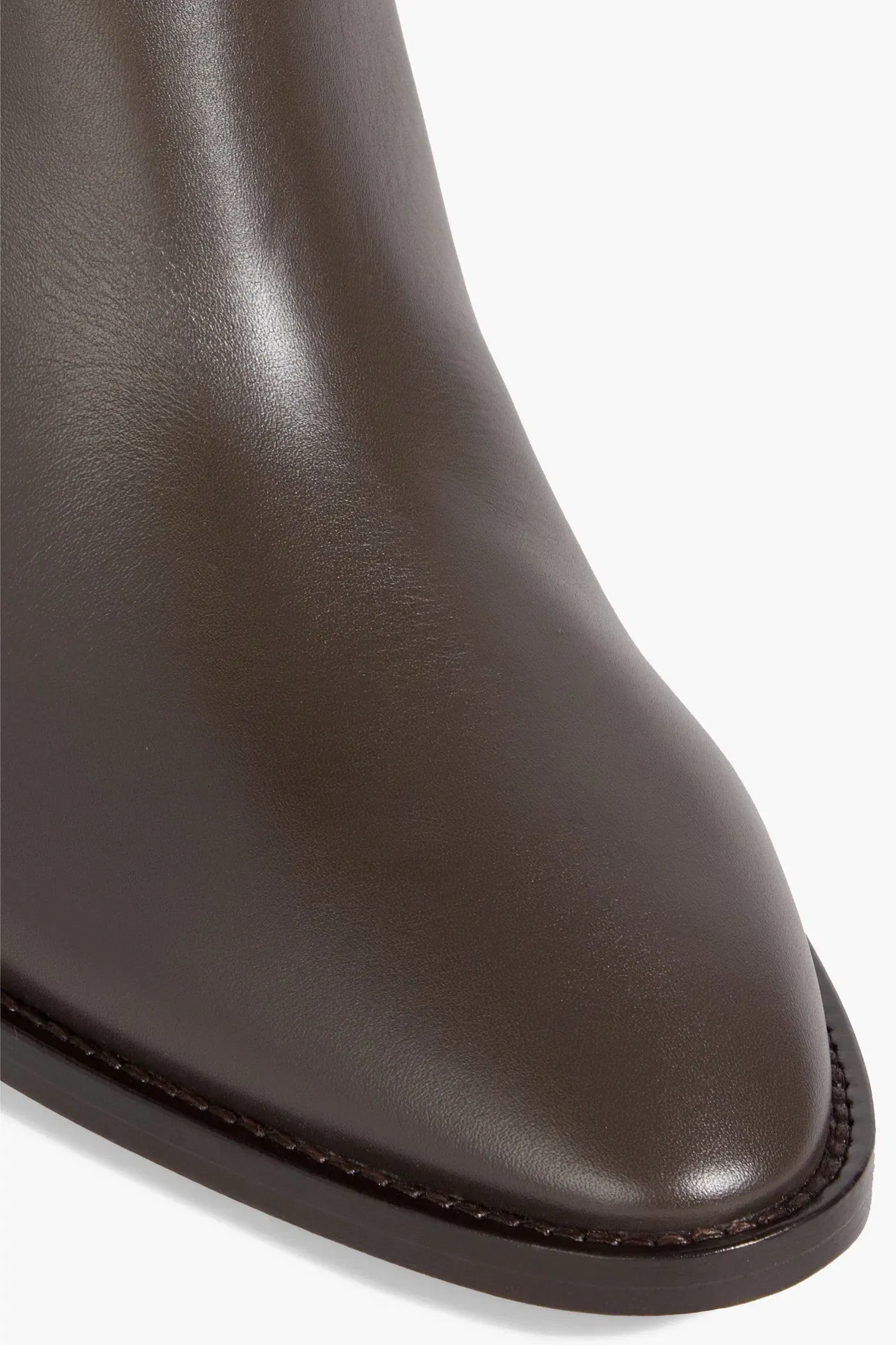 Ferragamo Torris Embellished Leather Knee Boots Dark Brown Women's