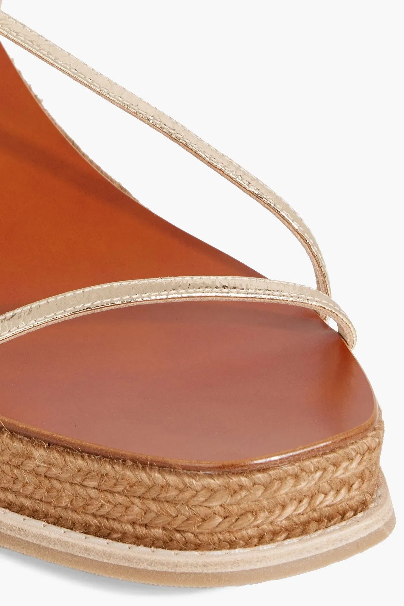 Jimmy Choo Drive 60 Metallic Cracked-Leather Wedge Sandals Gold Women's