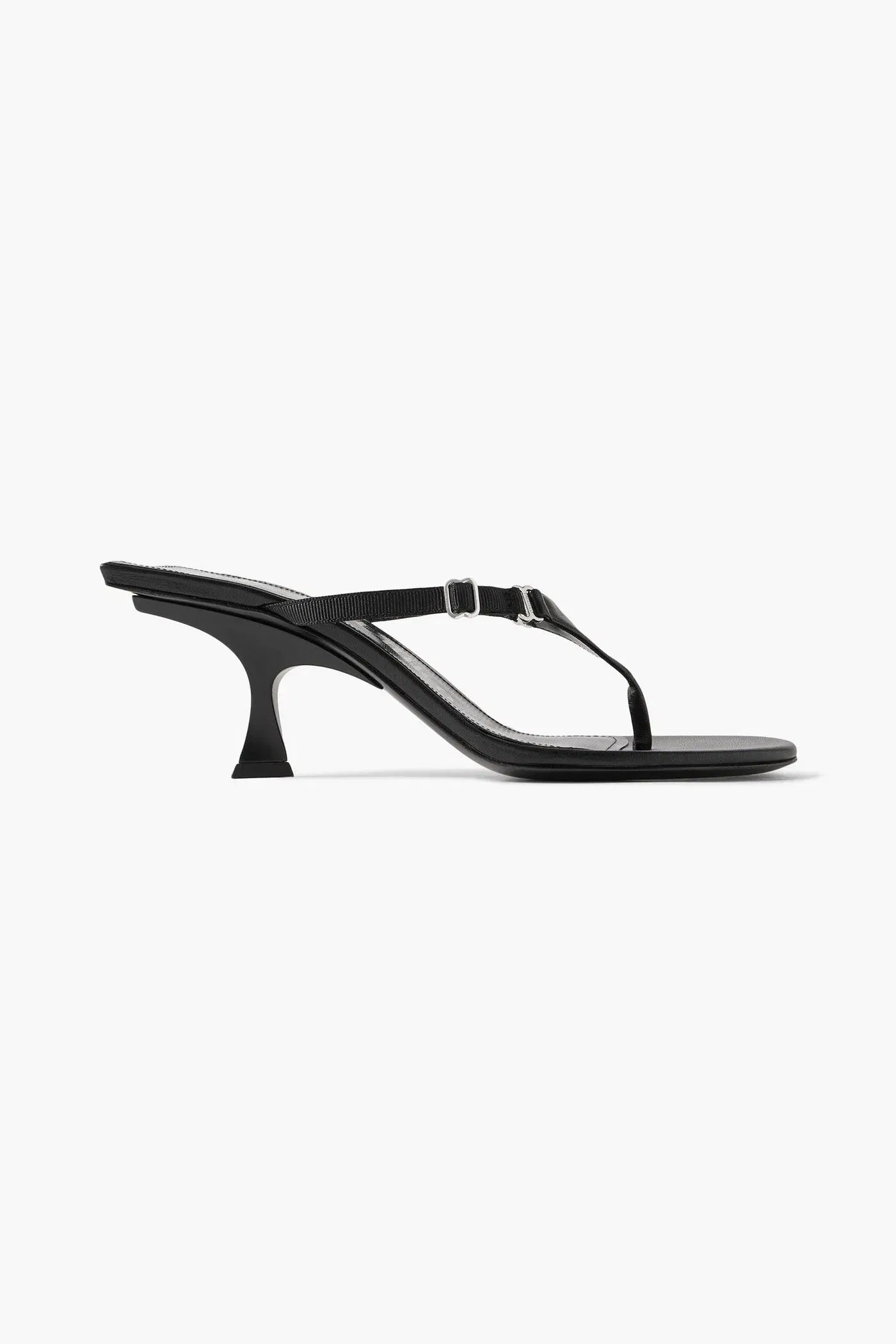 The Attico Bes Embellished Grosgrain-Trimmed Leather Mules Black Women's