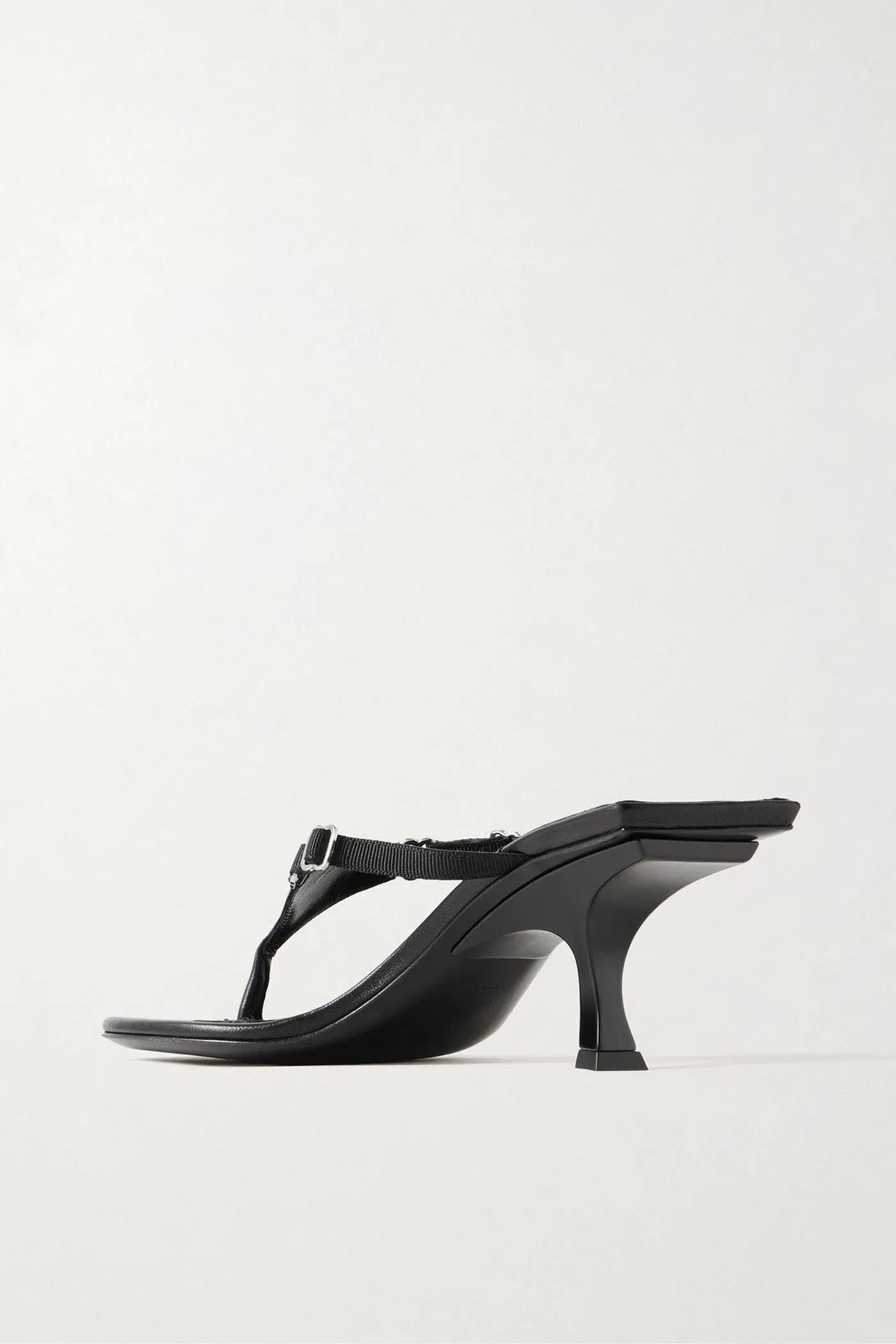The Attico Bes Embellished Grosgrain-Trimmed Leather Mules Black Women's