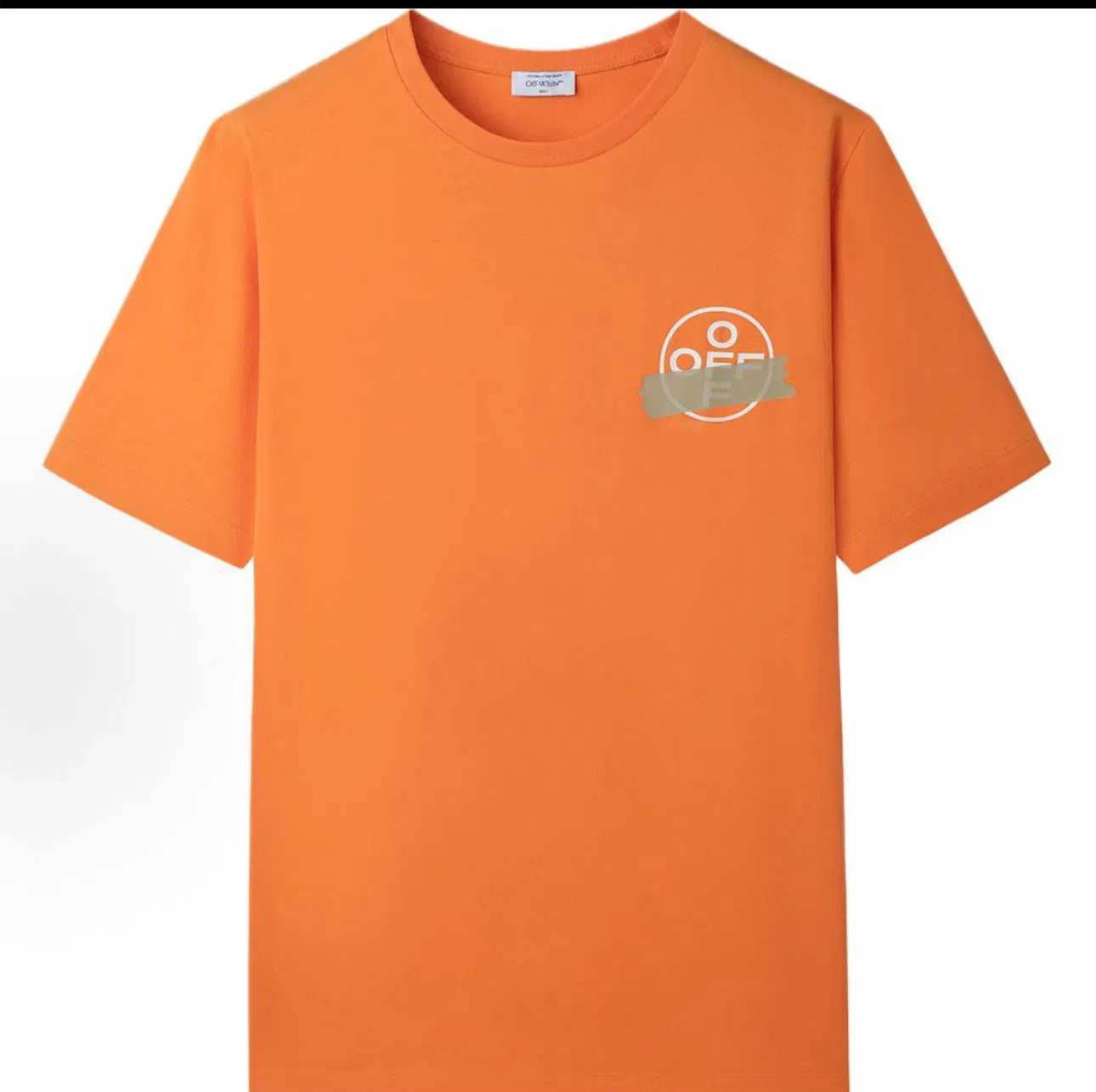 OFF-WHITE Gold Plated Arrow Tape Patch Short Sleeved T-shirt Men's Orange