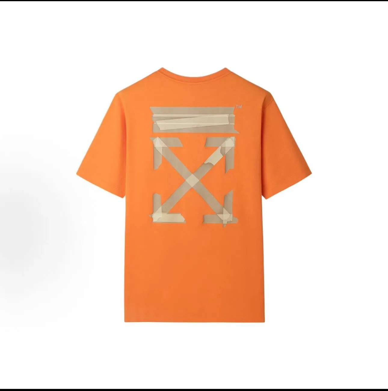 OFF-WHITE Gold Plated Arrow Tape Patch Short Sleeved T-shirt Men's Orange
