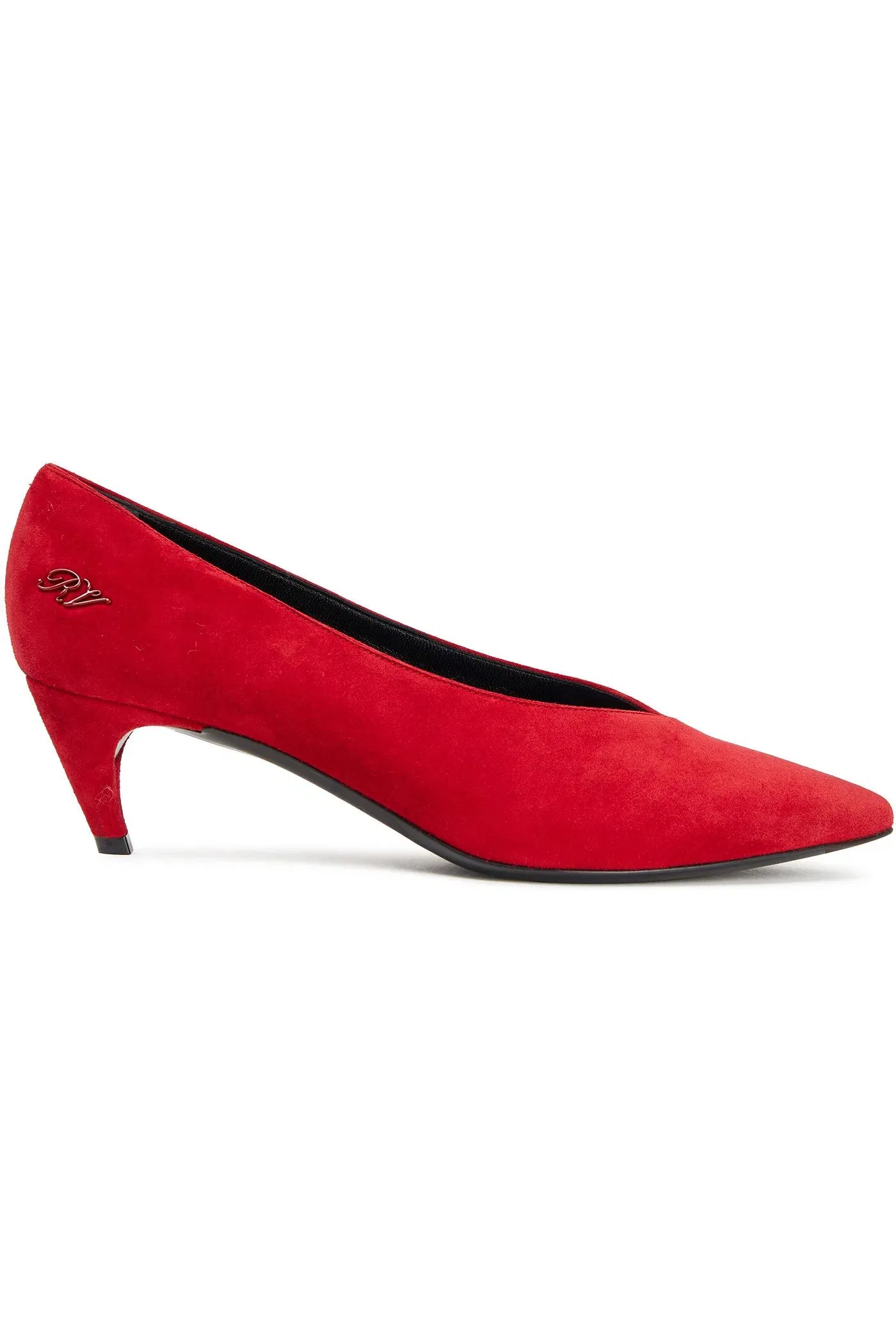 Roger Vivier Choc Real Suede Pumps Red Women's