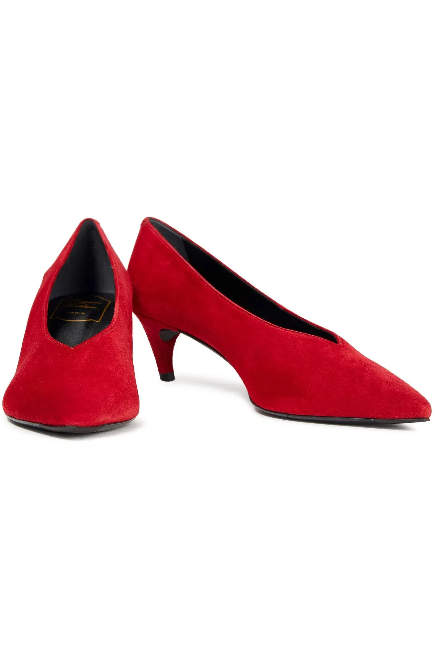 Roger Vivier Choc Real Suede Pumps Red Women's