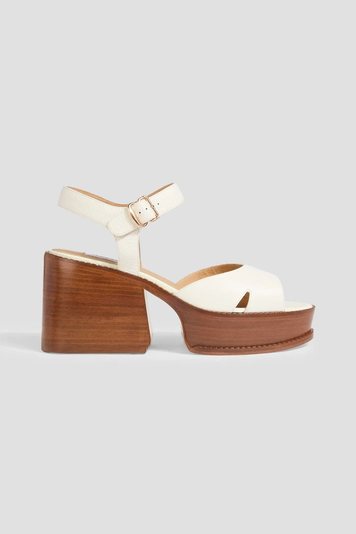 Gabriela Hearst Zuri Pebbled-Leather Platform Sandals Off-White Women's
