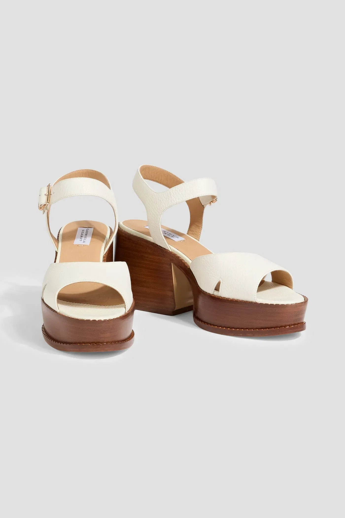 Gabriela Hearst Zuri Pebbled-Leather Platform Sandals Off-White Women's