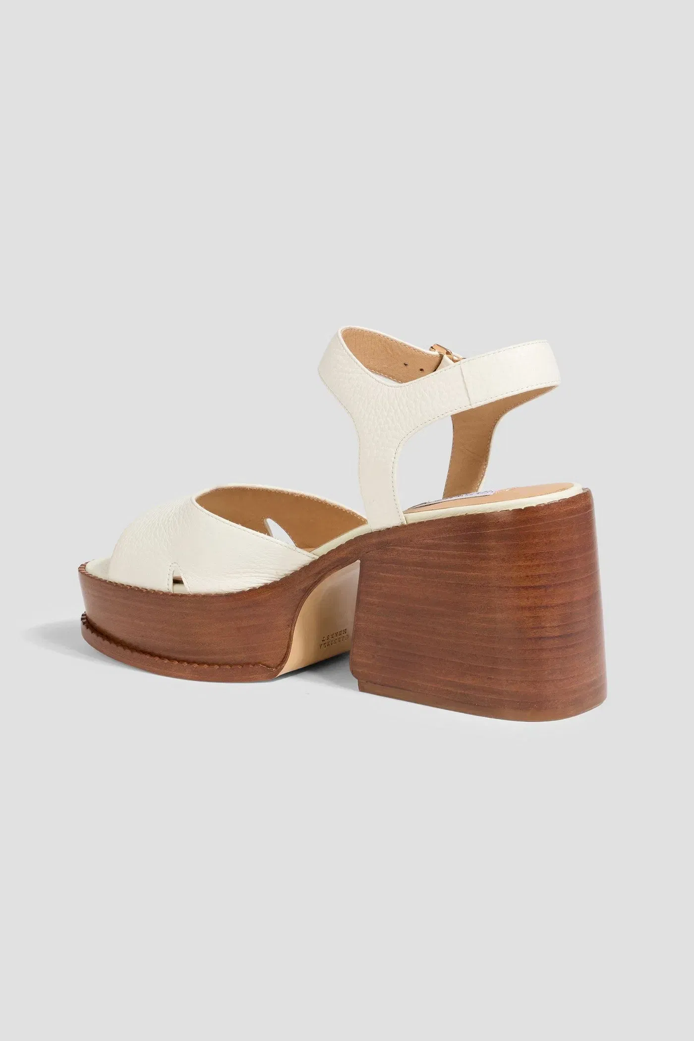 Gabriela Hearst Zuri Pebbled-Leather Platform Sandals Off-White Women's