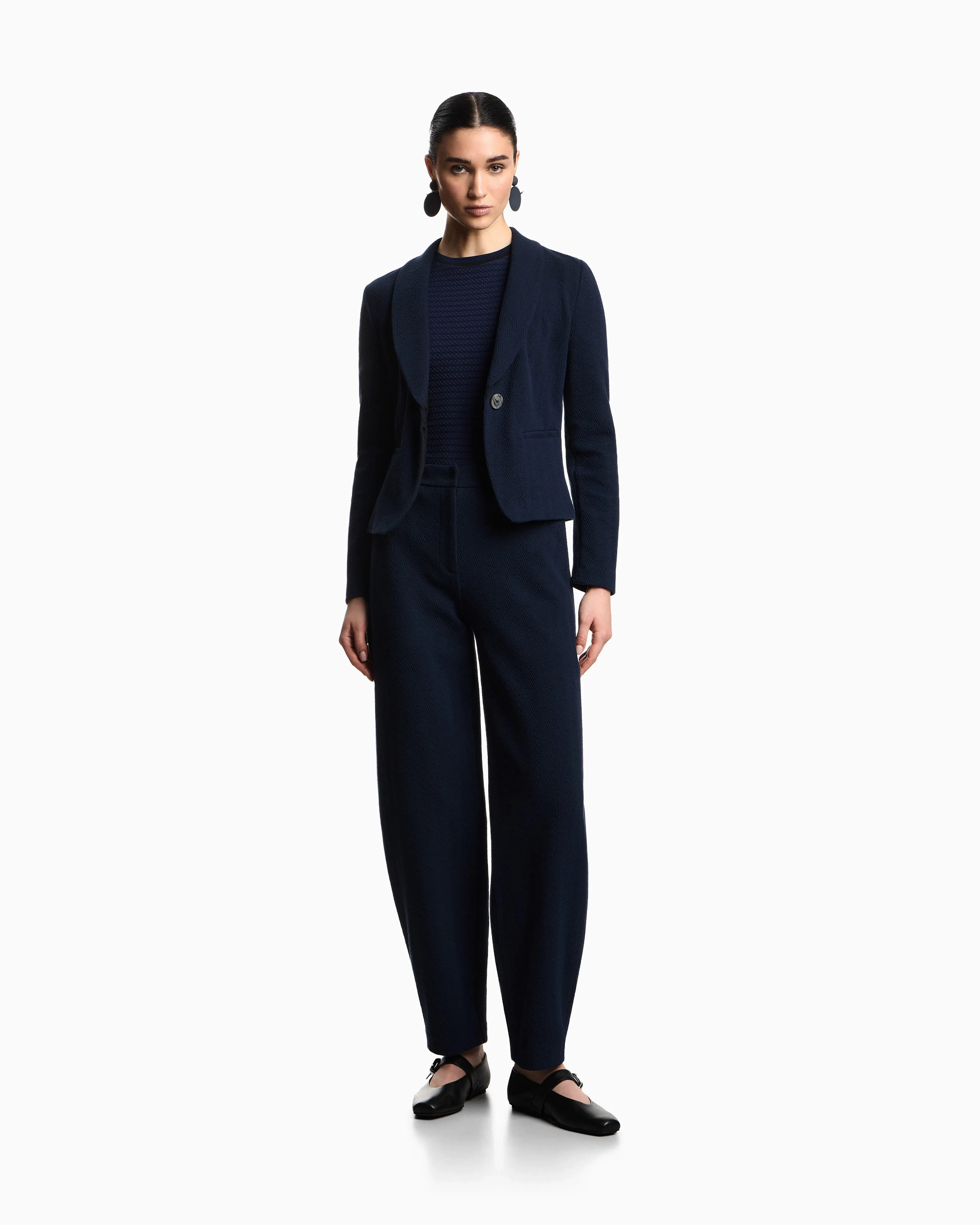 Emporio Armani Embossed-effect jacquard jersey jumper