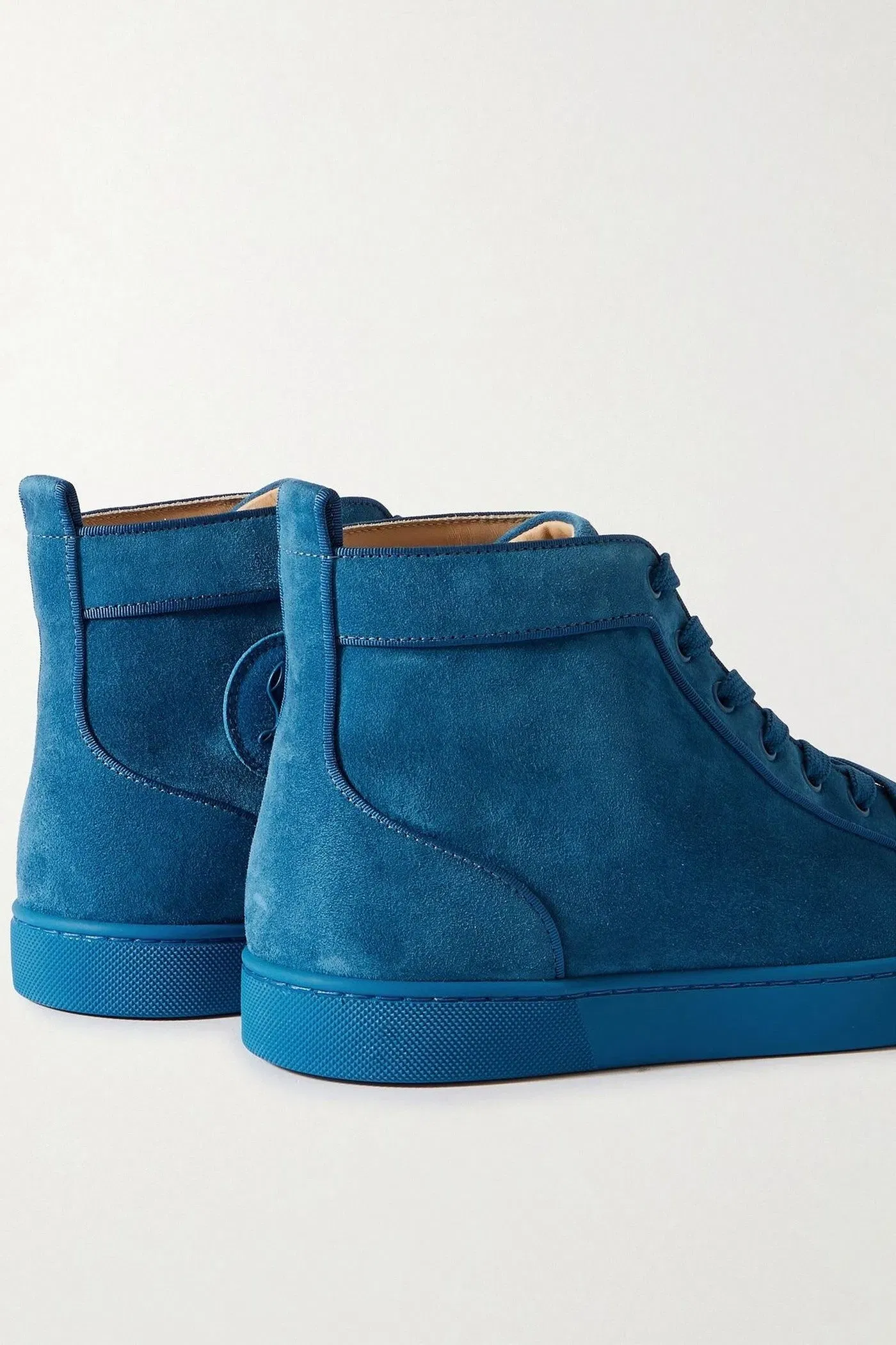 Christian Louboutin Louis Suede High-Top Sneakers Blue