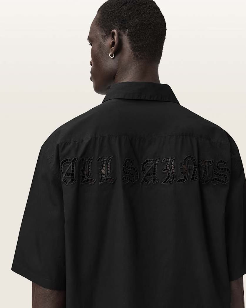 AllSaints Field Oversized Short Sleeve Cotton Shirt White