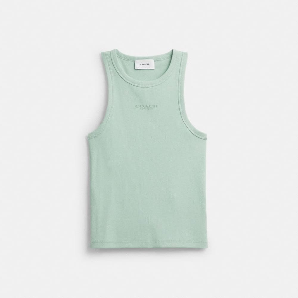 Coach New York Ribbed Tank Top Mint