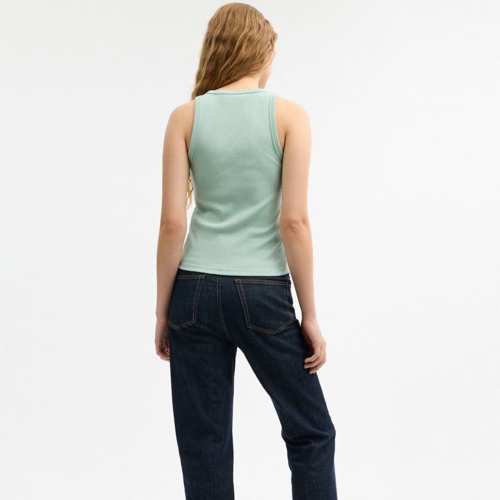 Coach New York Ribbed Tank Top Mint